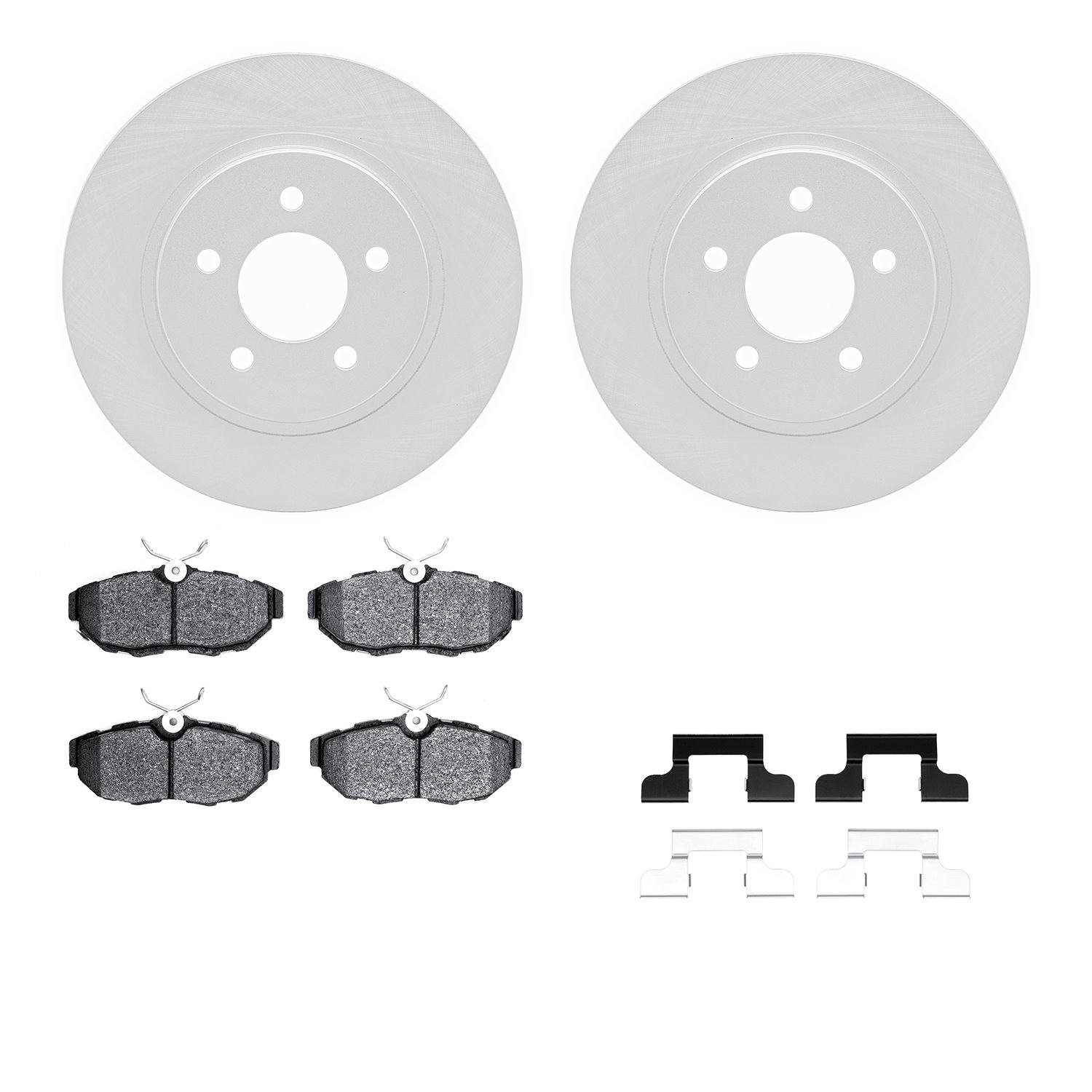4612-54010 Geospec Brake Rotors w/5000 Euro Ceramic Brake Pads & Hardware, 2005-2014 Ford/Lincoln/Mercury/Mazda, Position: Rear