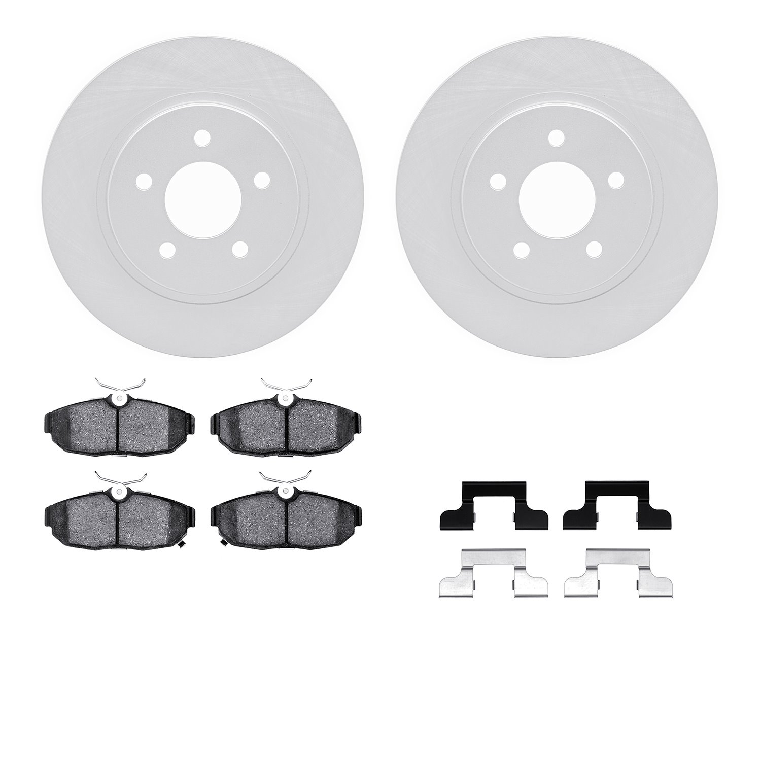 4612-54011 Geospec Brake Rotors w/5000 Euro Ceramic Brake Pads & Hardware, 2012-2014 Ford/Lincoln/Mercury/Mazda, Position: Rear