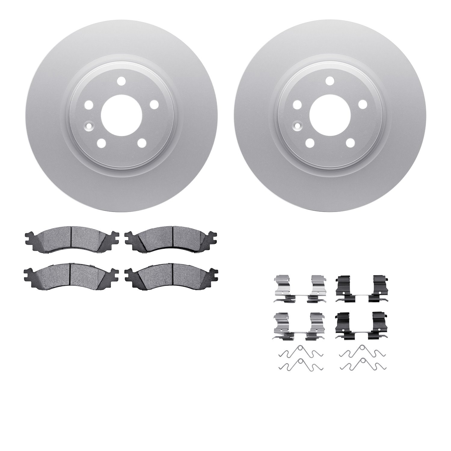 4612-54013 Geospec Brake Rotors w/5000 Euro Ceramic Brake Pads & Hardware, 2010-2010 Ford/Lincoln/Mercury/Mazda, Position: Front