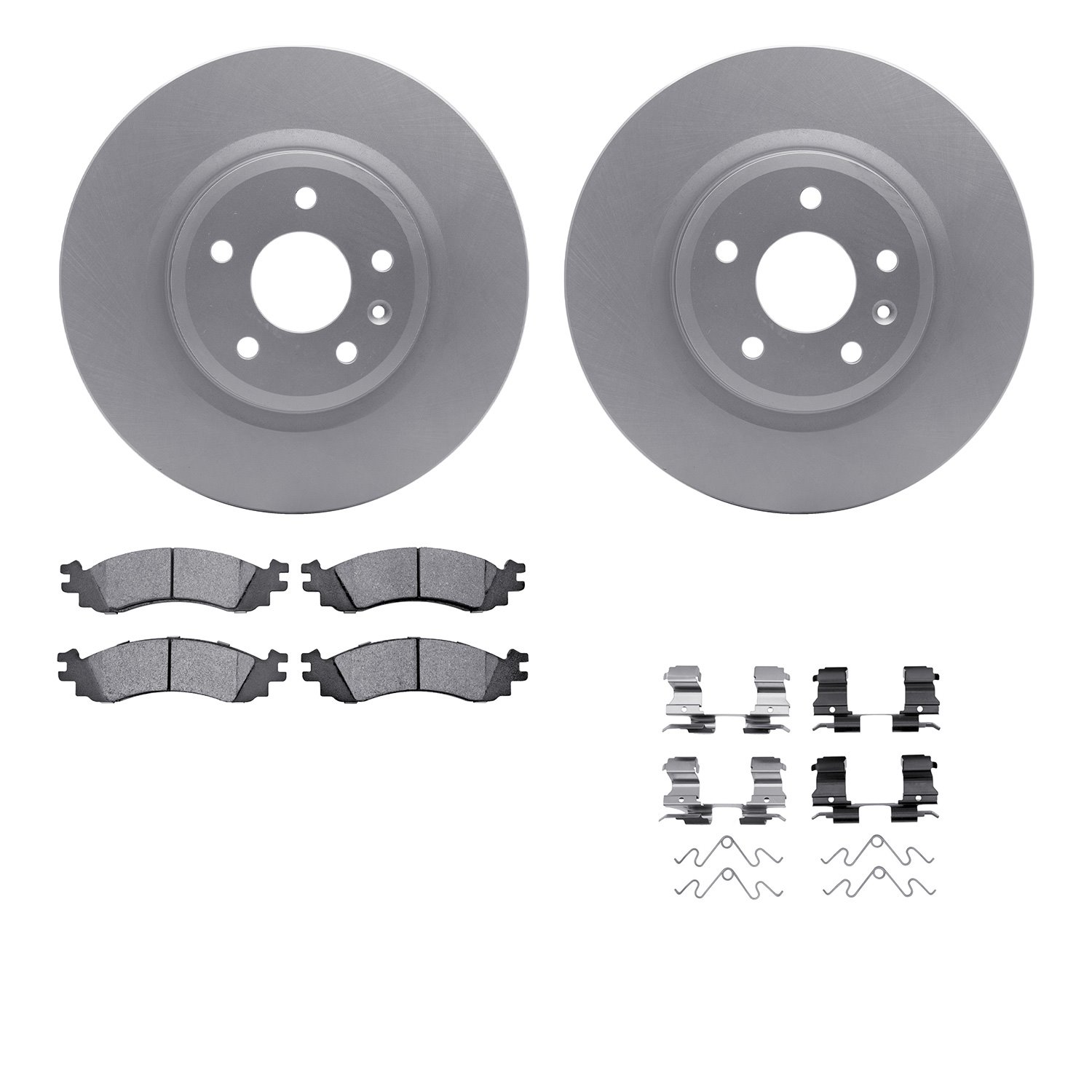 4612-54023 Geospec Brake Rotors w/5000 Euro Ceramic Brake Pads & Hardware, 2011-2012 Ford/Lincoln/Mercury/Mazda, Position: Front