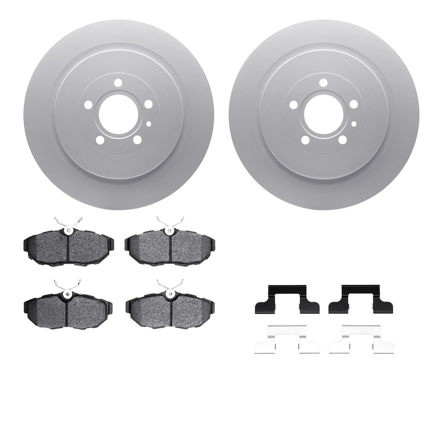 4612-54026 Geospec Brake Rotors w/5000 Euro Ceramic Brake Pads & Hardware, 2013-2014 Ford/Lincoln/Mercury/Mazda, Position: Rear