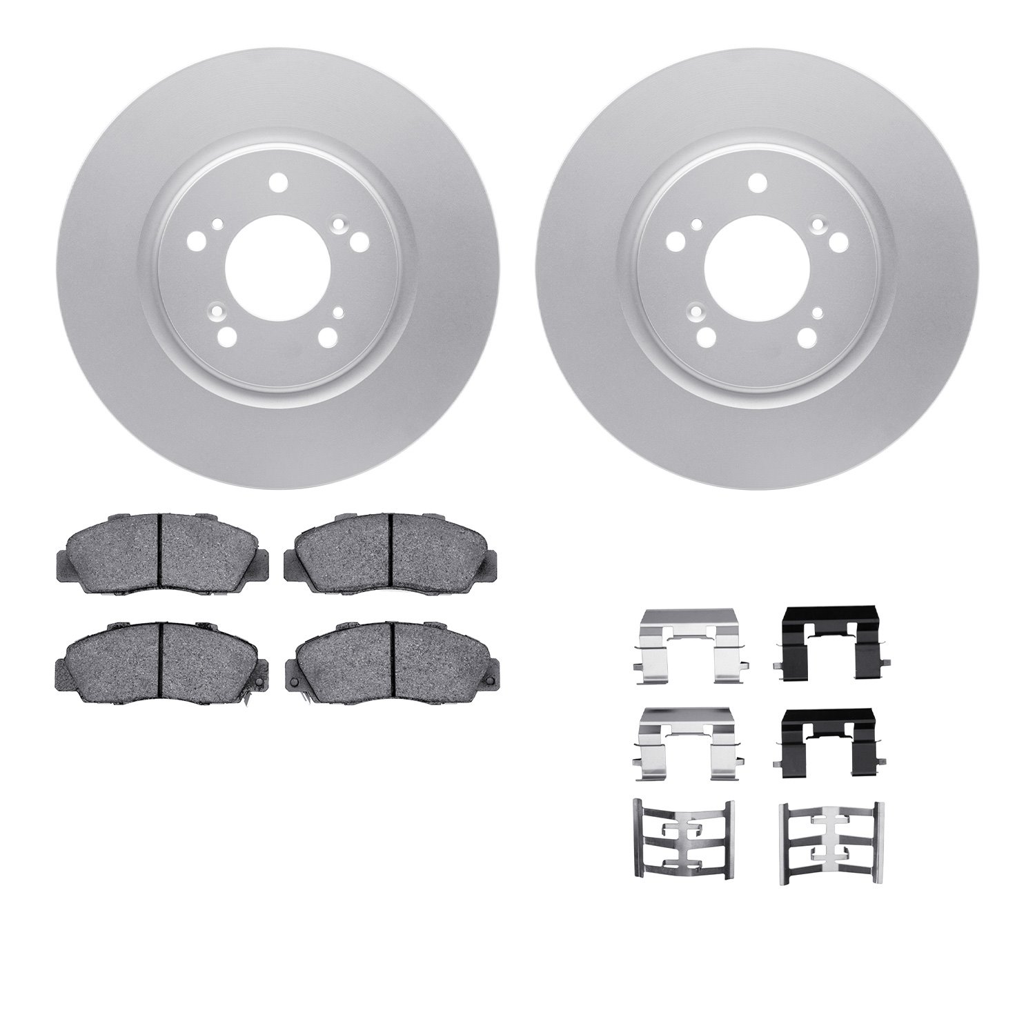 4612-58002 Geospec Brake Rotors w/5000 Euro Ceramic Brake Pads & Hardware, 1997-2005 Acura/Honda, Position: Front