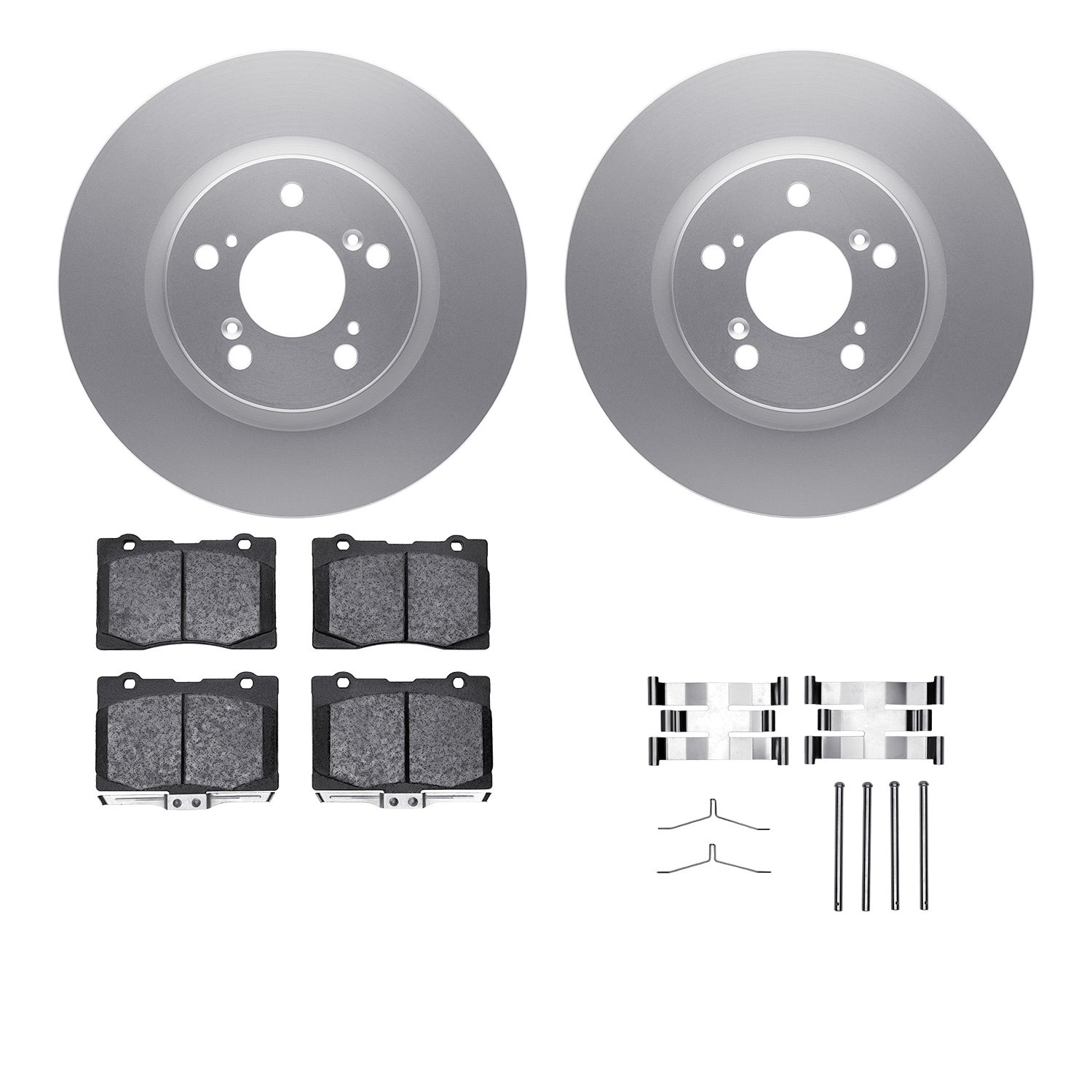 4612-58004 Geospec Brake Rotors w/5000 Euro Ceramic Brake Pads & Hardware, 2005-2012 Acura/Honda, Position: Front