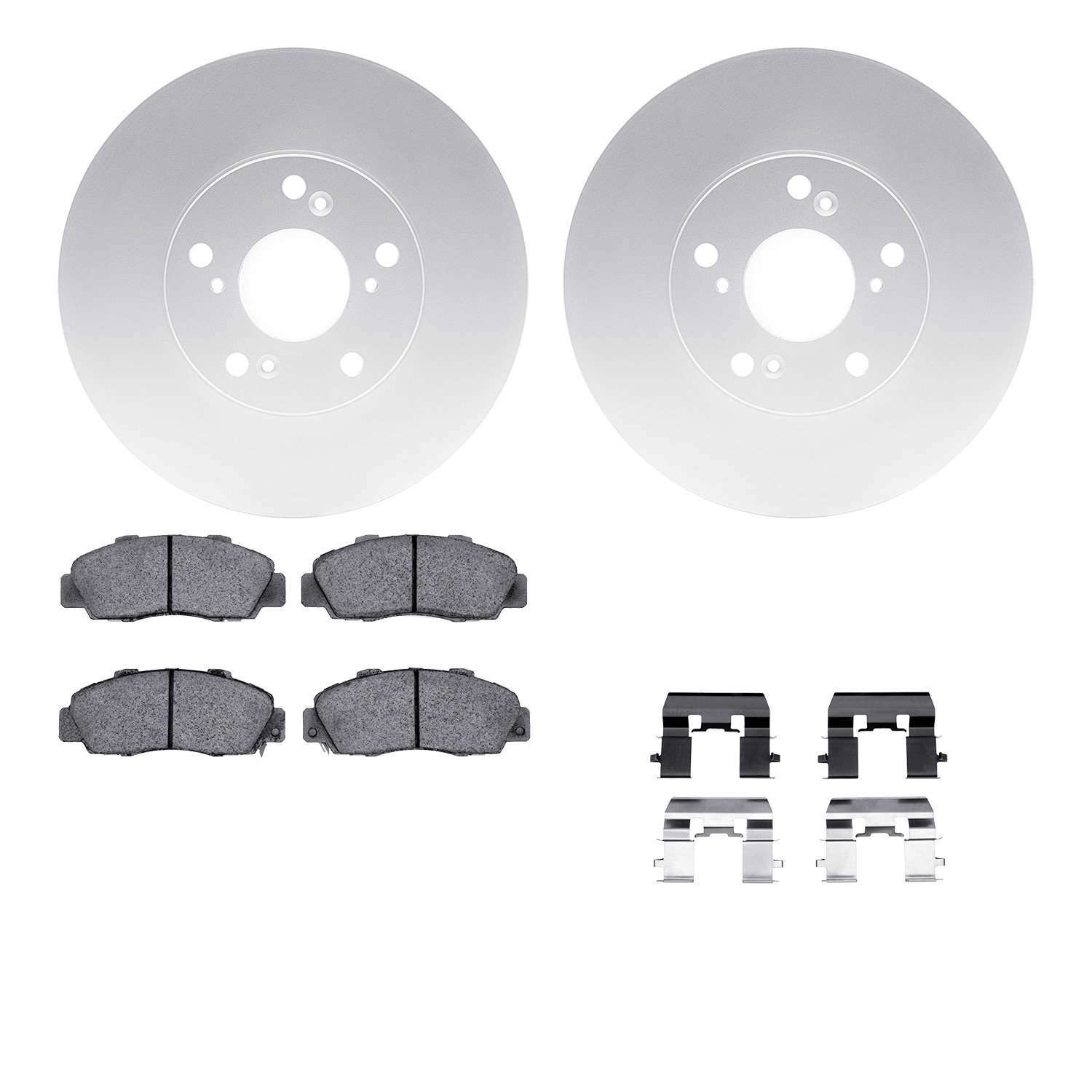 4612-59002 Geospec Brake Rotors w/5000 Euro Ceramic Brake Pads & Hardware, 1998-2002 Acura/Honda, Position: Front