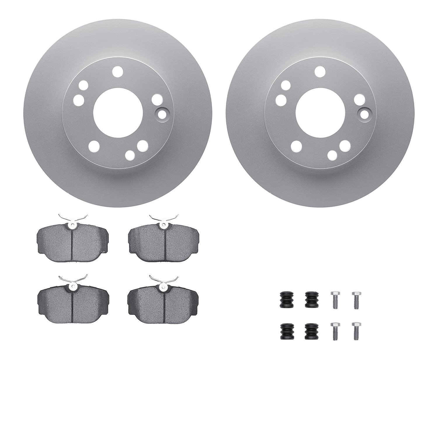 4612-63006 Geospec Brake Rotors w/5000 Euro Ceramic Brake Pads & Hardware, 1987-1987 Mercedes-Benz, Position: Front