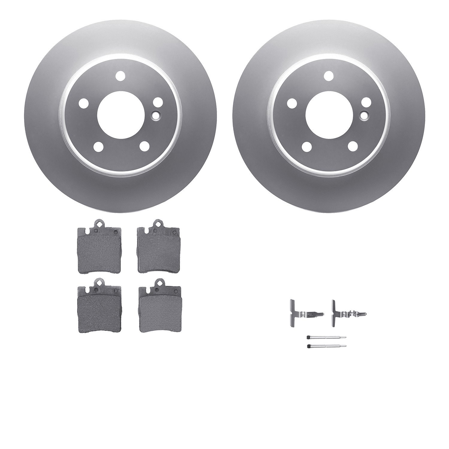 4612-63019 Geospec Brake Rotors w/5000 Euro Ceramic Brake Pads & Hardware, 1996-2011 Mercedes-Benz, Position: Rear