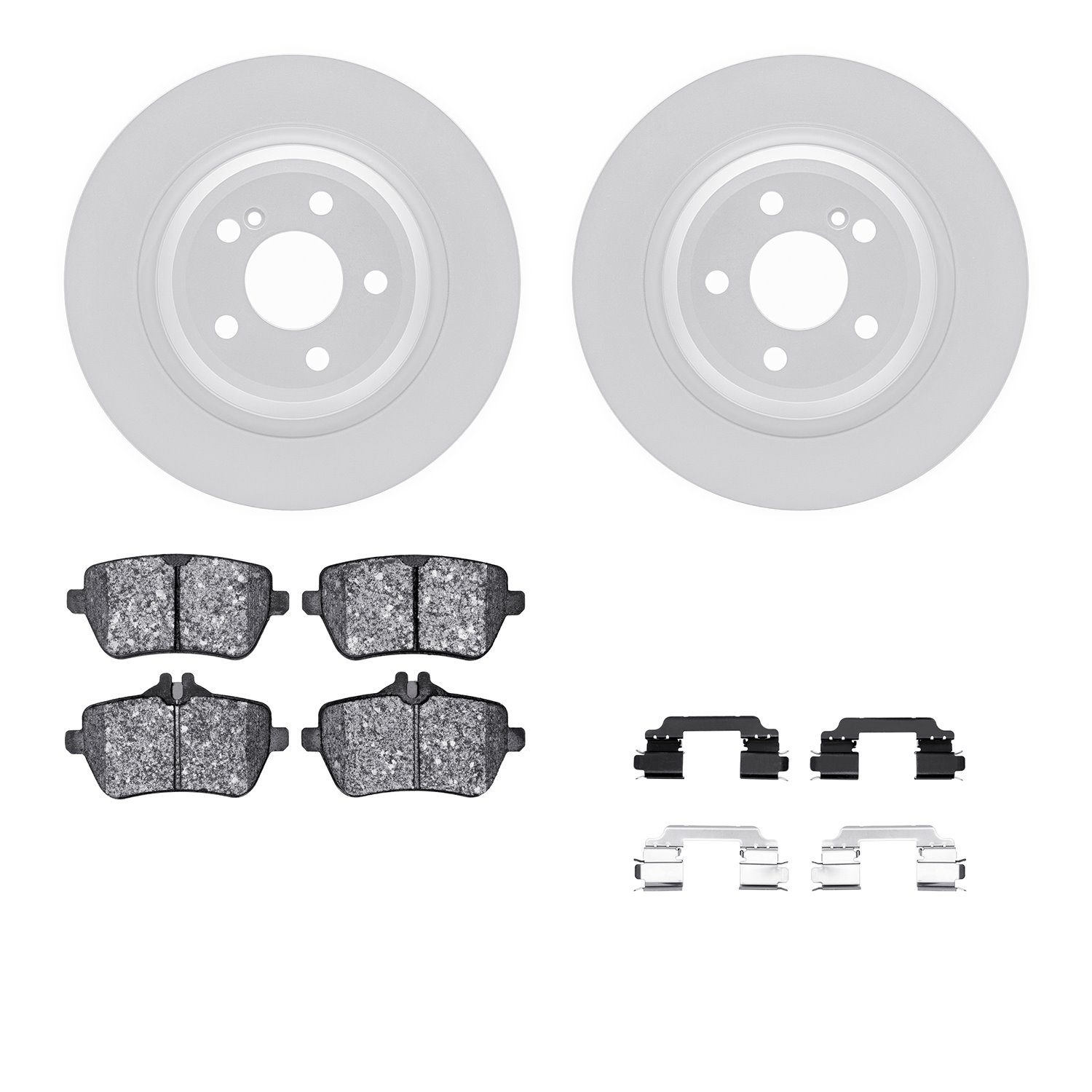 4612-63058 Geospec Brake Rotors w/5000 Euro Ceramic Brake Pads & Hardware, 2013-2020 Mercedes-Benz, Position: Rear