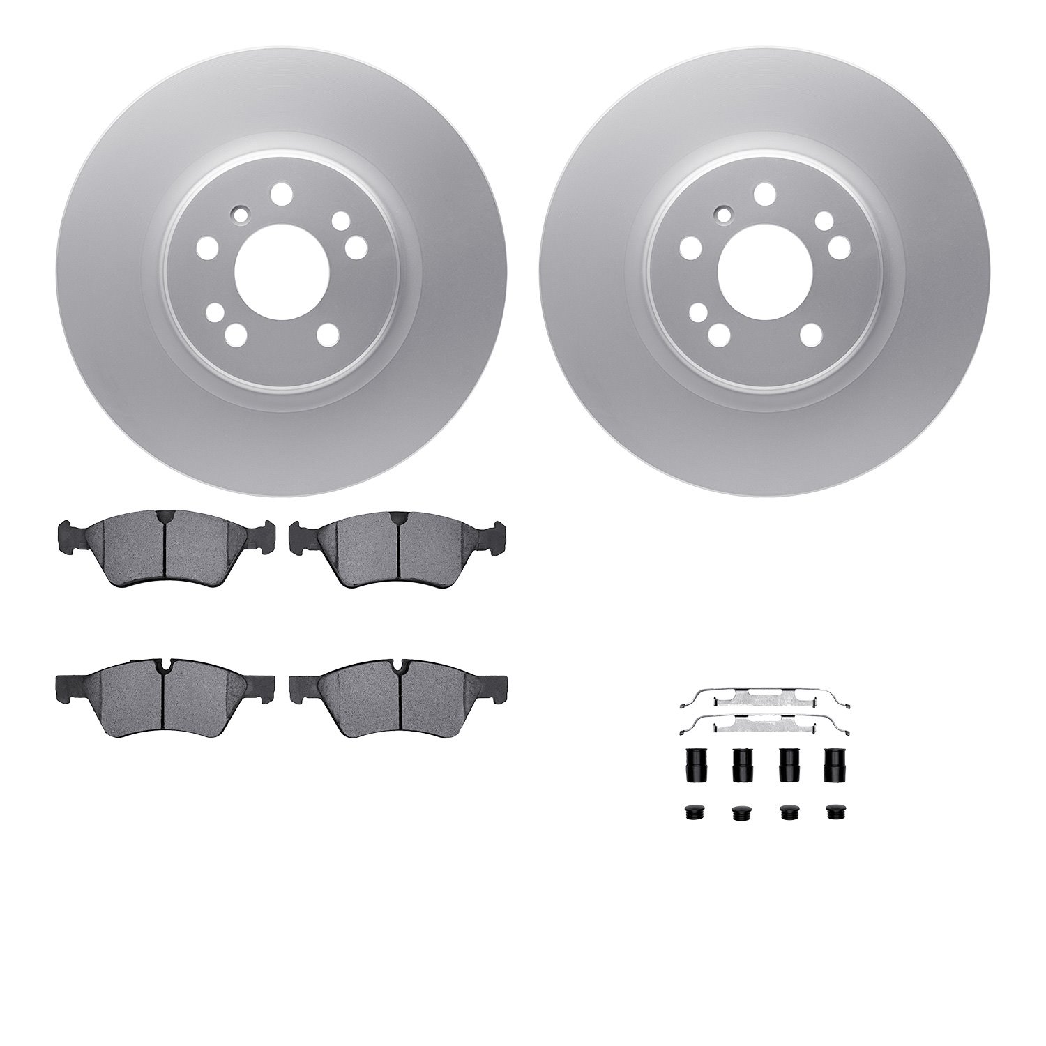 4612-63072 Geospec Brake Rotors w/5000 Euro Ceramic Brake Pads & Hardware, 2006-2012 Mercedes-Benz, Position: Front