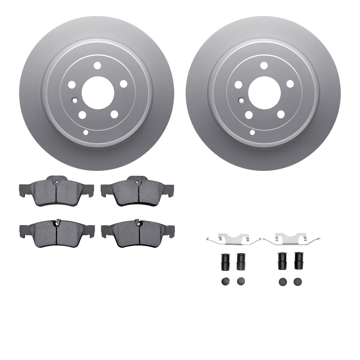 4612-63073 Geospec Brake Rotors w/5000 Euro Ceramic Brake Pads & Hardware, 2006-2012 Mercedes-Benz, Position: Rear