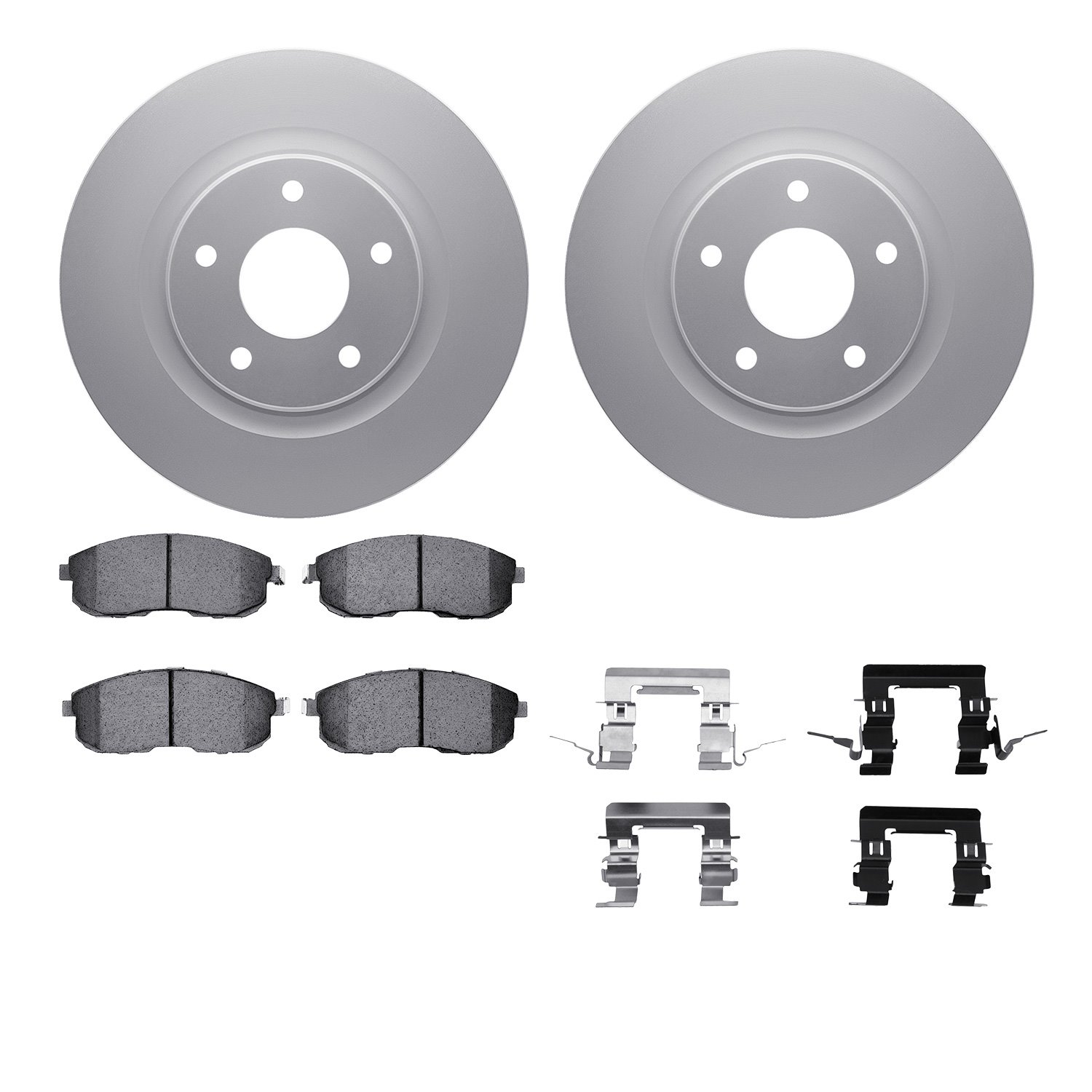 4612-67013 Geospec Brake Rotors w/5000 Euro Ceramic Brake Pads & Hardware, 2011-2019 Infiniti/Nissan, Position: Front