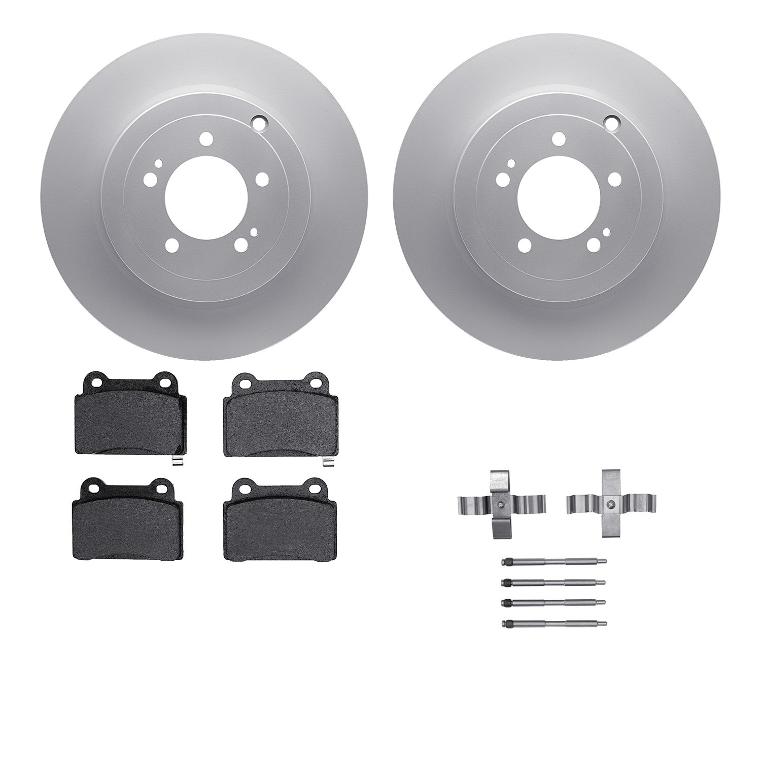 4612-72002 Geospec Brake Rotors w/5000 Euro Ceramic Brake Pads & Hardware, 2008-2015 Mitsubishi, Position: Rear