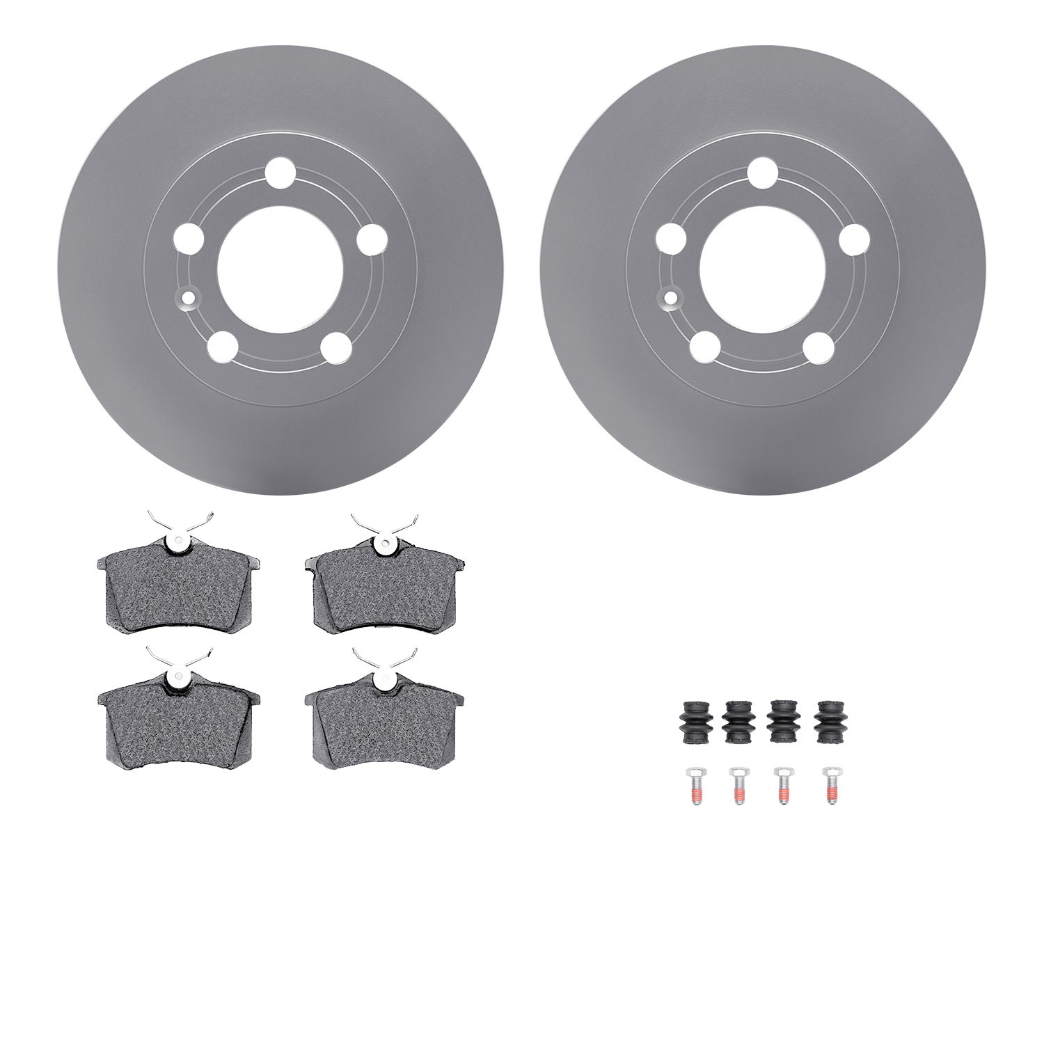 4612-73010 Geospec Brake Rotors w/5000 Euro Ceramic Brake Pads & Hardware, 2001-2006 Audi/Volkswagen, Position: Rear