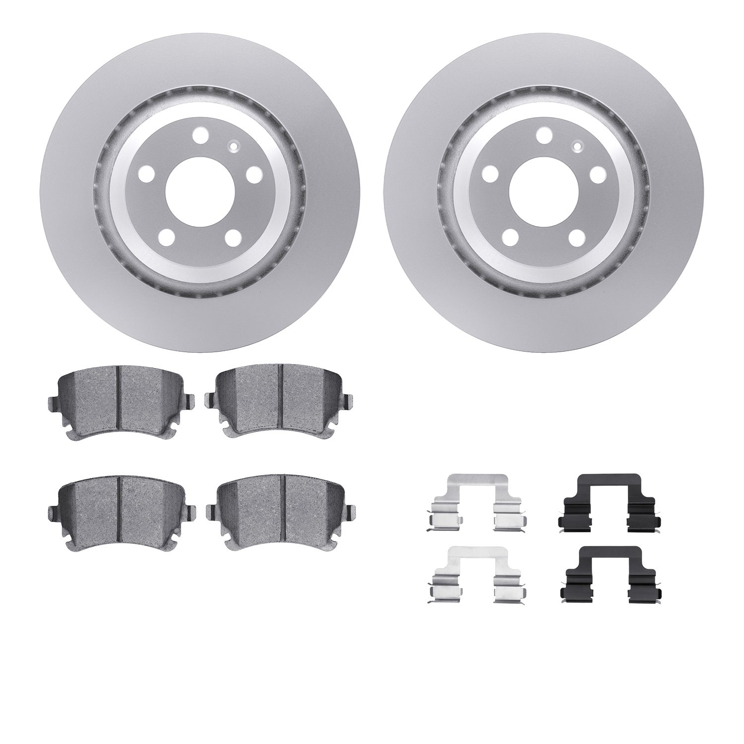 4612-73021 Geospec Brake Rotors w/5000 Euro Ceramic Brake Pads & Hardware, 2005-2011 Audi/Volkswagen, Position: Rear