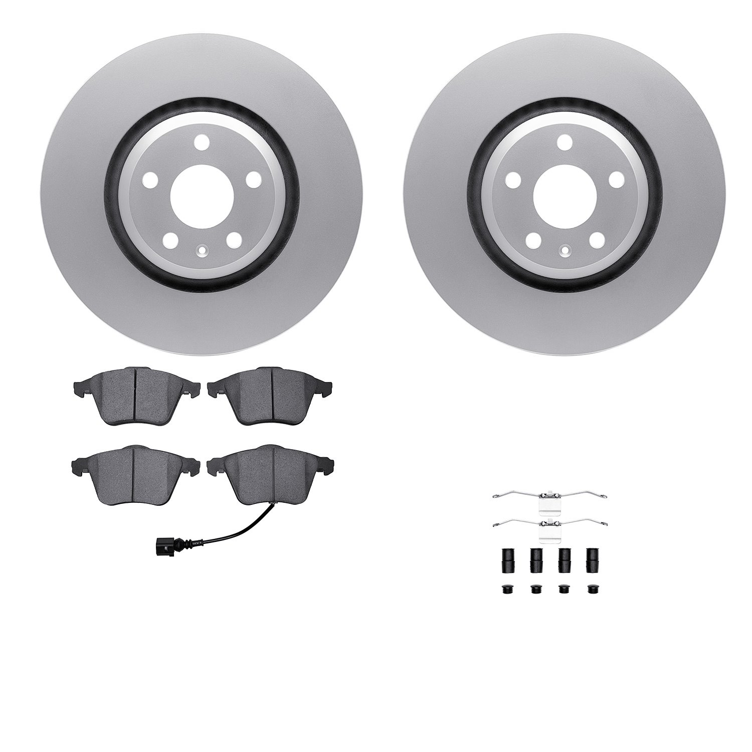 4612-73049 Geospec Brake Rotors w/5000 Euro Ceramic Brake Pads & Hardware, 2012-2015 Audi/Volkswagen, Position: Front