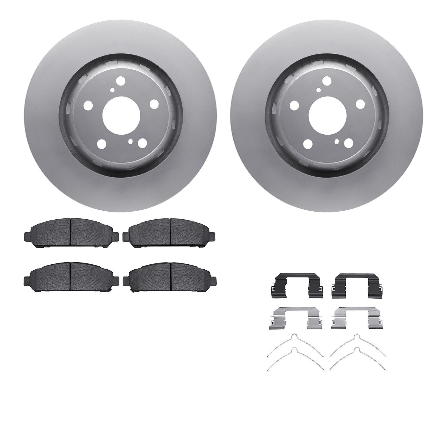 4612-76001 Geospec Brake Rotors w/5000 Euro Ceramic Brake Pads & Hardware, 2009-2015 Lexus/Toyota/Scion, Position: Front