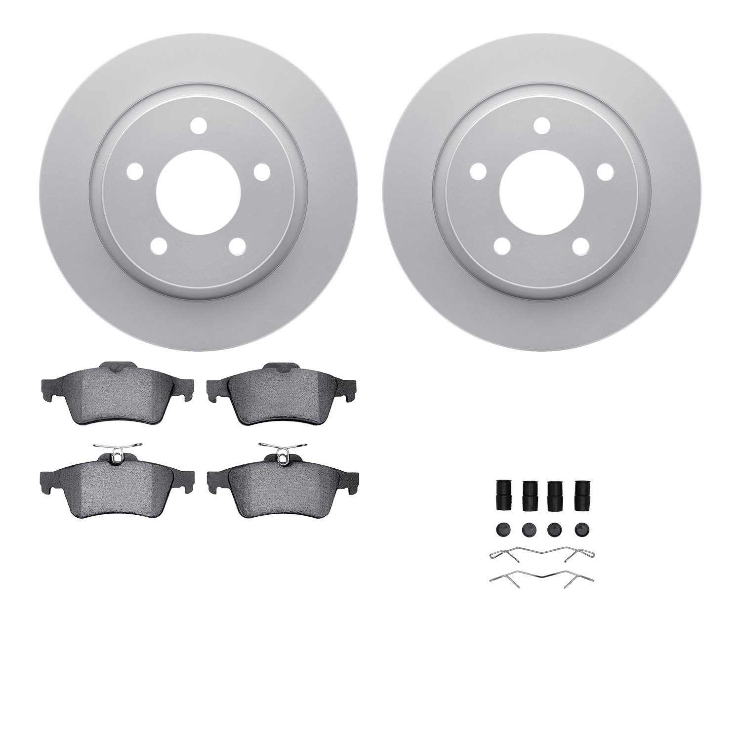 4612-80001 Geospec Brake Rotors w/5000 Euro Ceramic Brake Pads & Hardware, 2004-2013 Ford/Lincoln/Mercury/Mazda, Position: Rear