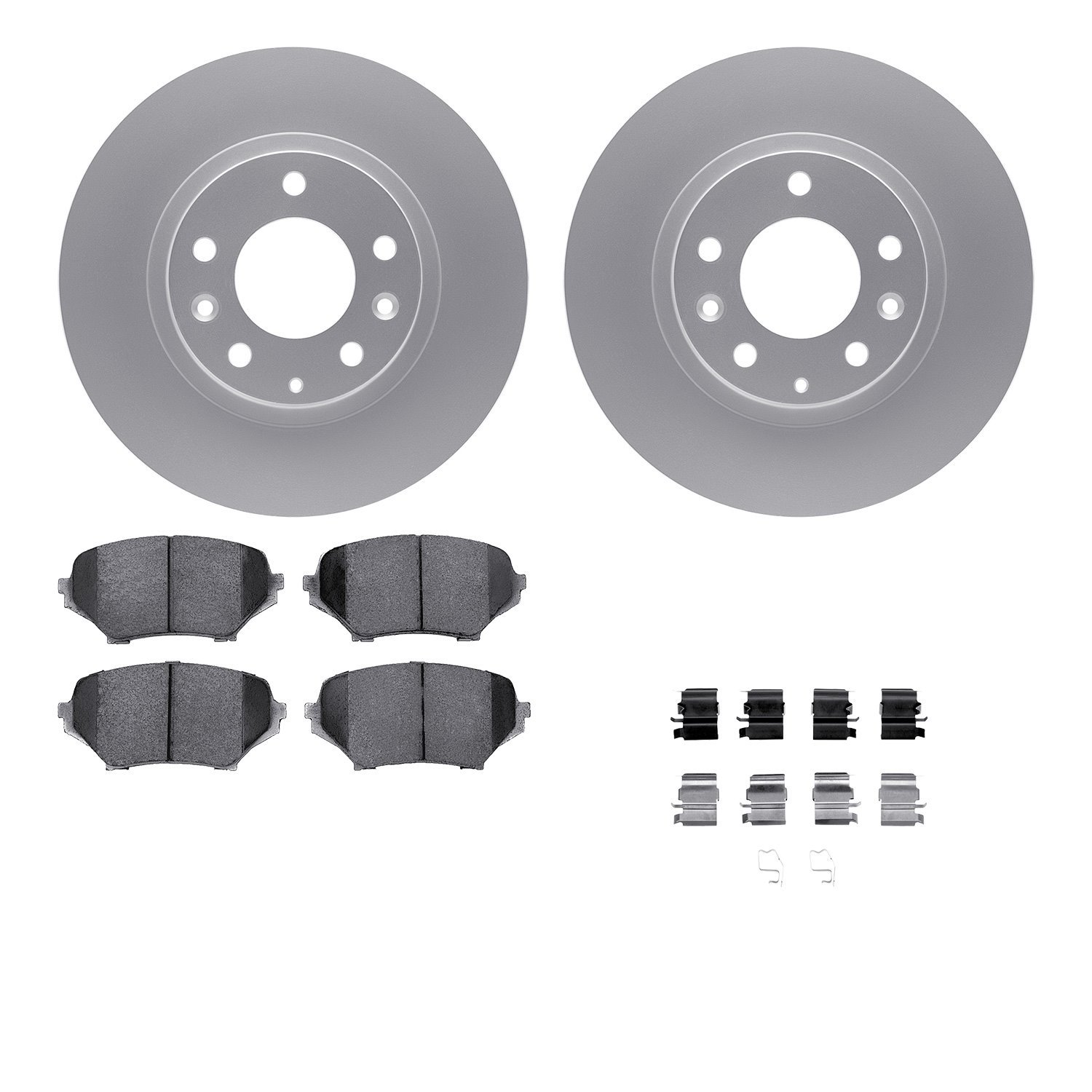 4612-80003 Geospec Brake Rotors w/5000 Euro Ceramic Brake Pads & Hardware, 2006-2015 Ford/Lincoln/Mercury/Mazda, Position: Front