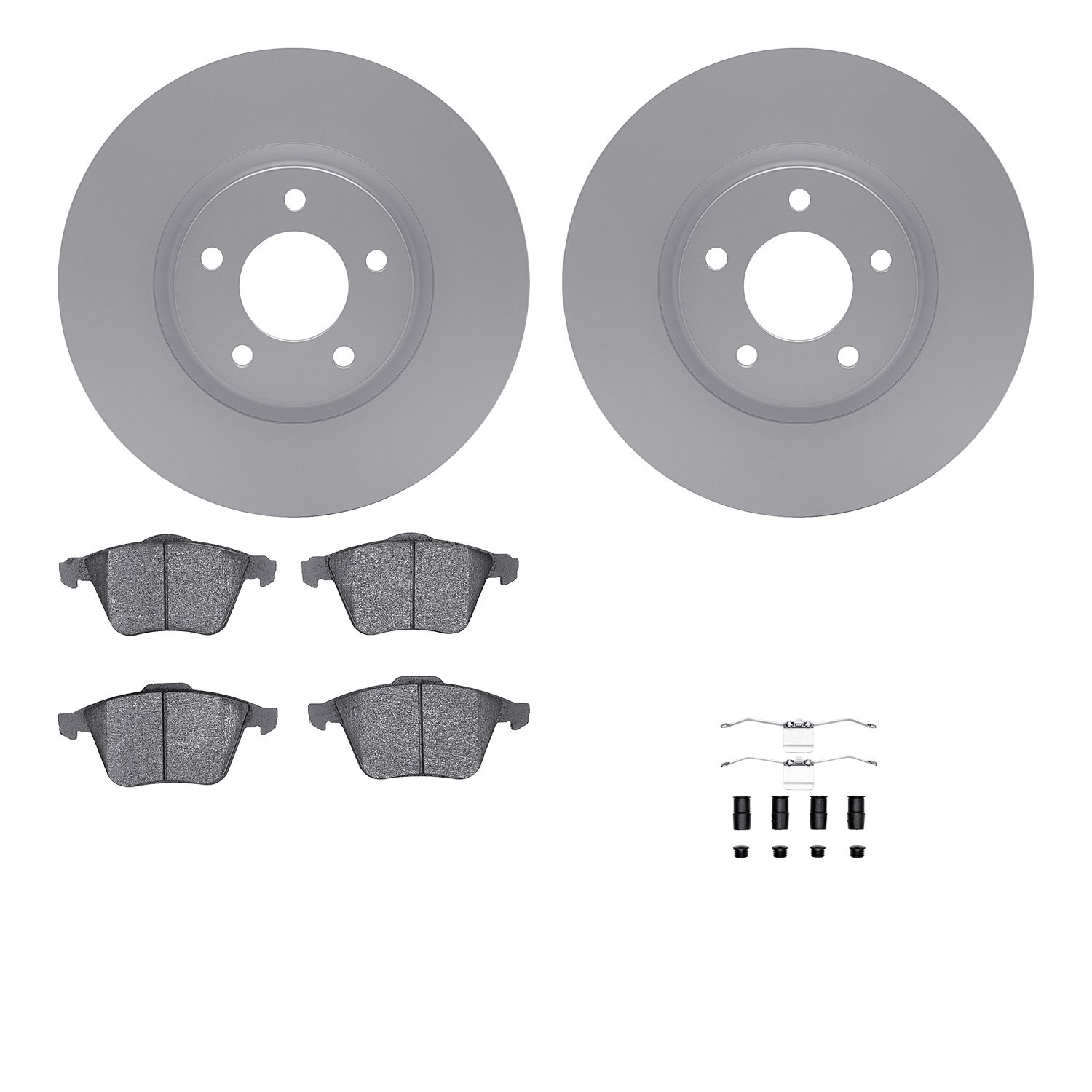 4612-80004 Geospec Brake Rotors w/5000 Euro Ceramic Brake Pads & Hardware, 2007-2013 Ford/Lincoln/Mercury/Mazda, Position: Front
