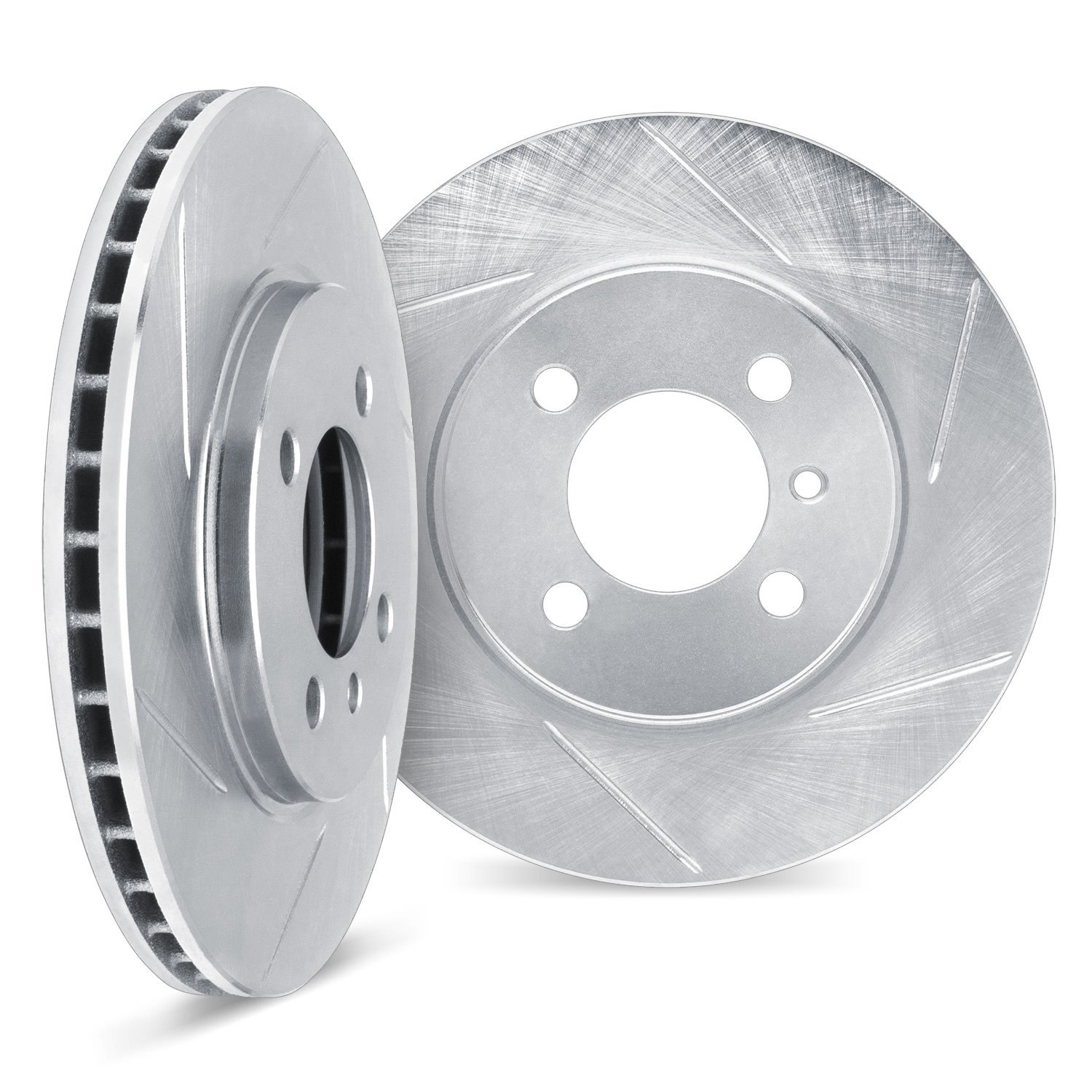 5002-01000 Slotted Brake Rotors [Silver], 2004-2009 Multiple Makes/Models, Position: Front