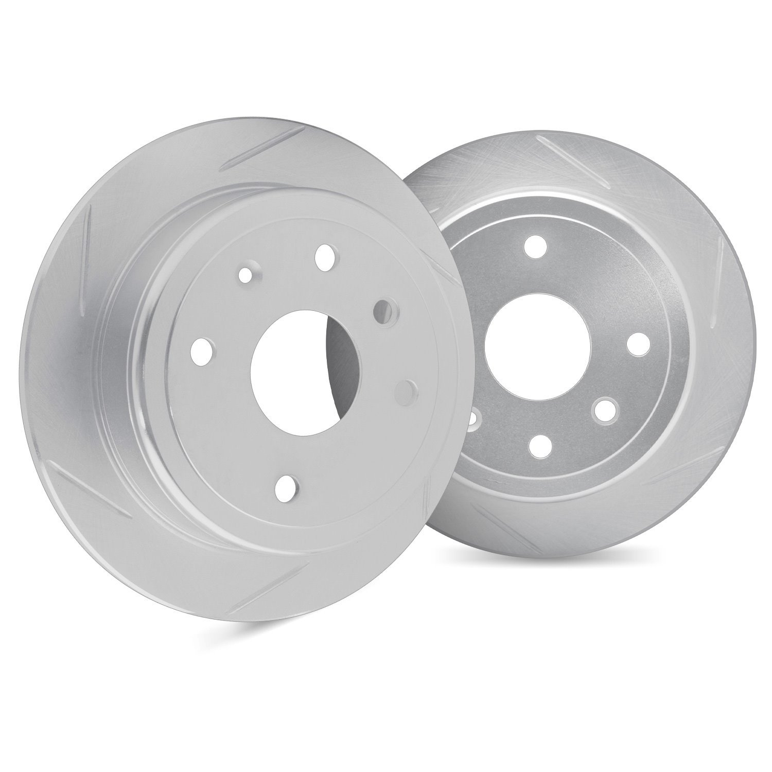 Slotted Brake Rotors [Silver], 2007-2010 Kia/Hyundai/Genesis