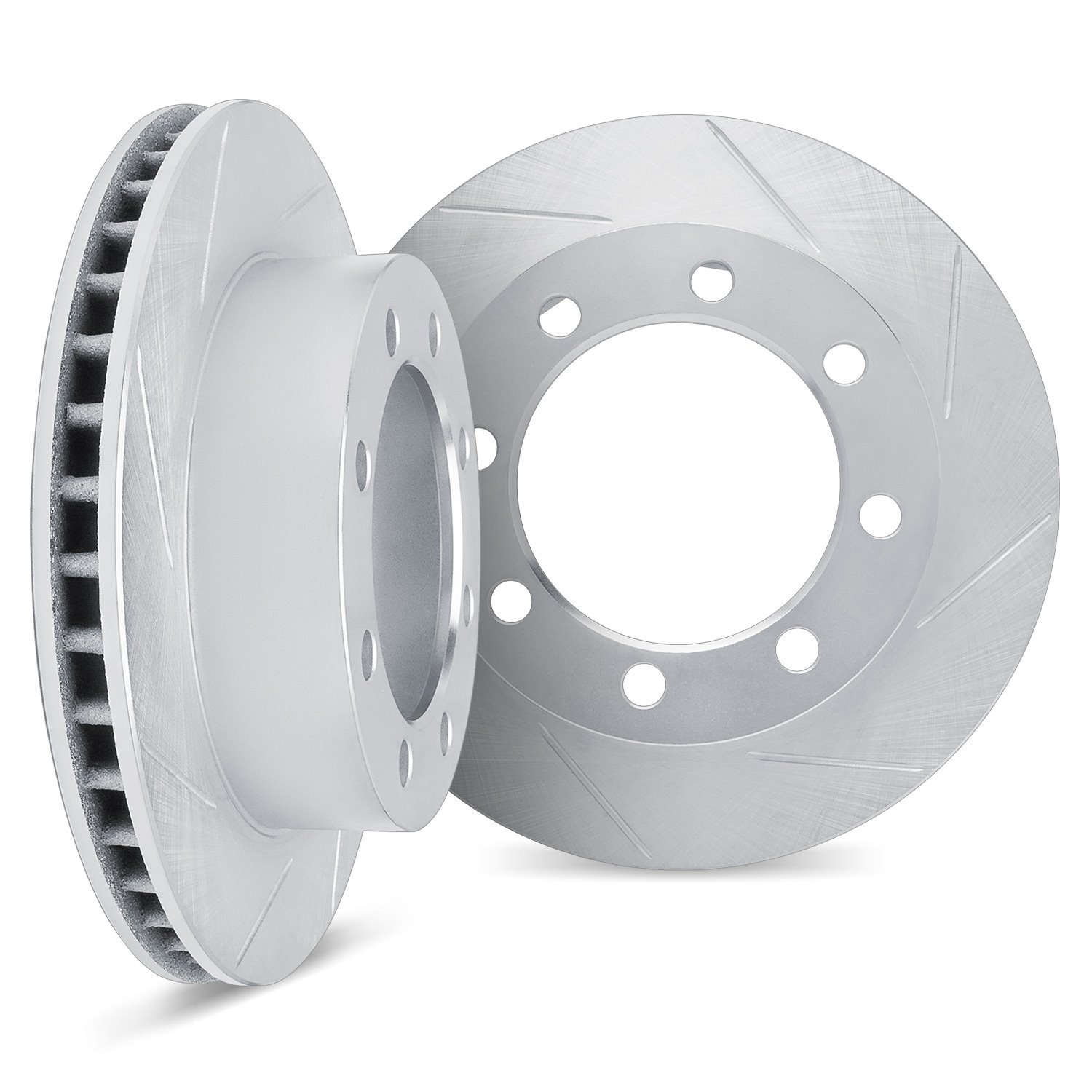 Slotted Brake Rotors [Silver], 2003-2008 Mopar