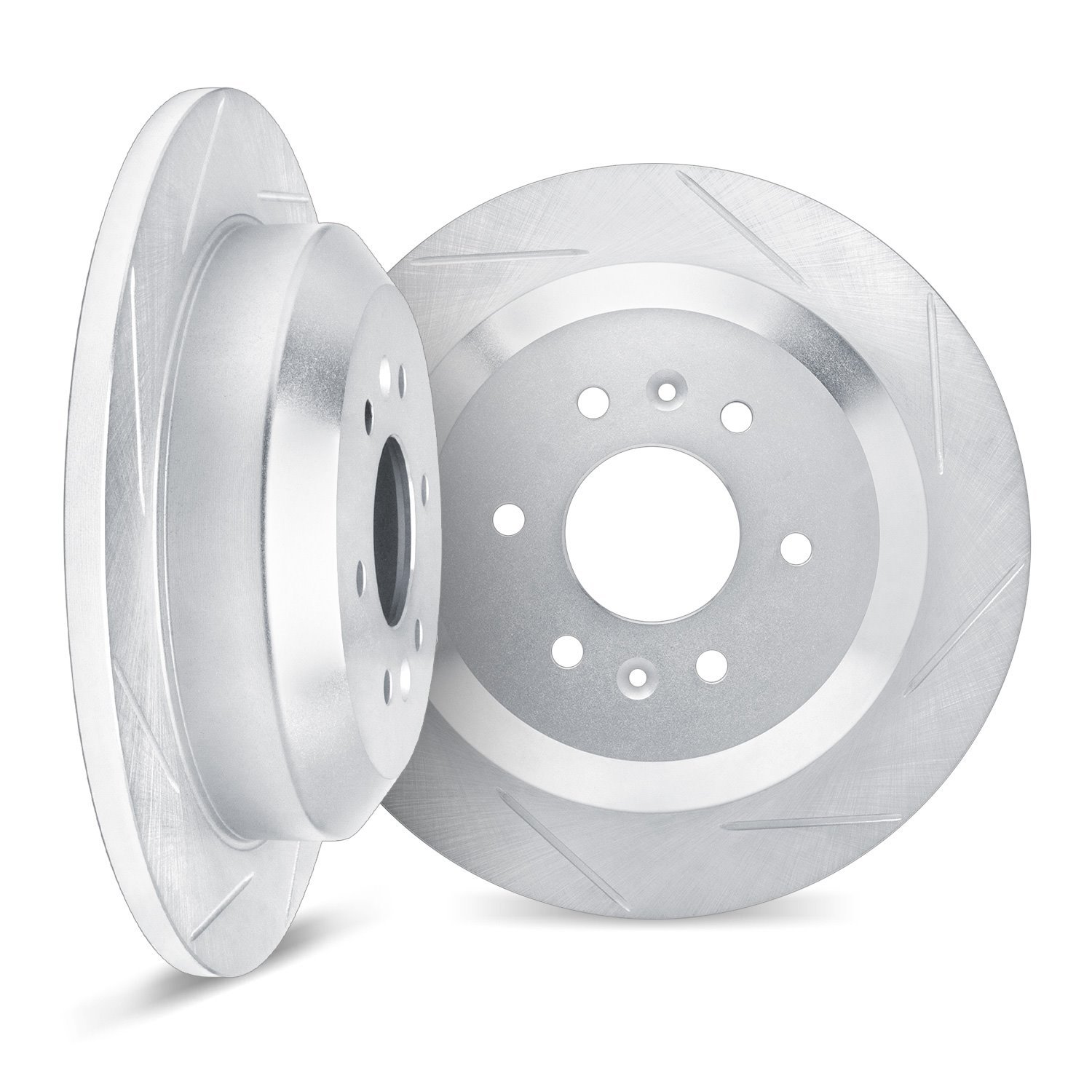 5002-63062 Slotted Brake Rotors [Silver], Fits Select Multiple Makes/Models, Position: Rear