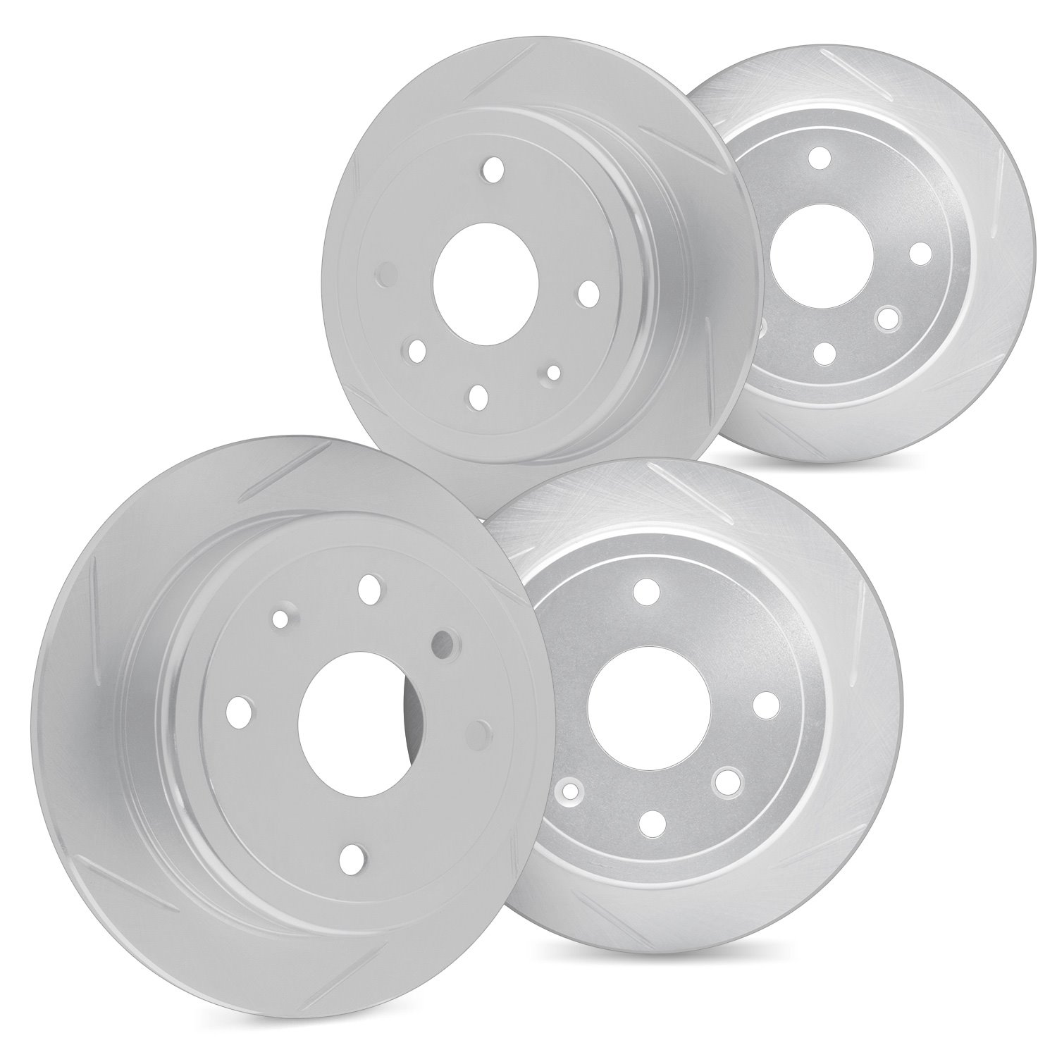 5004-27001 Slotted Brake Rotors [Silver], 1967-1972 Volvo, Position: Front and Rear