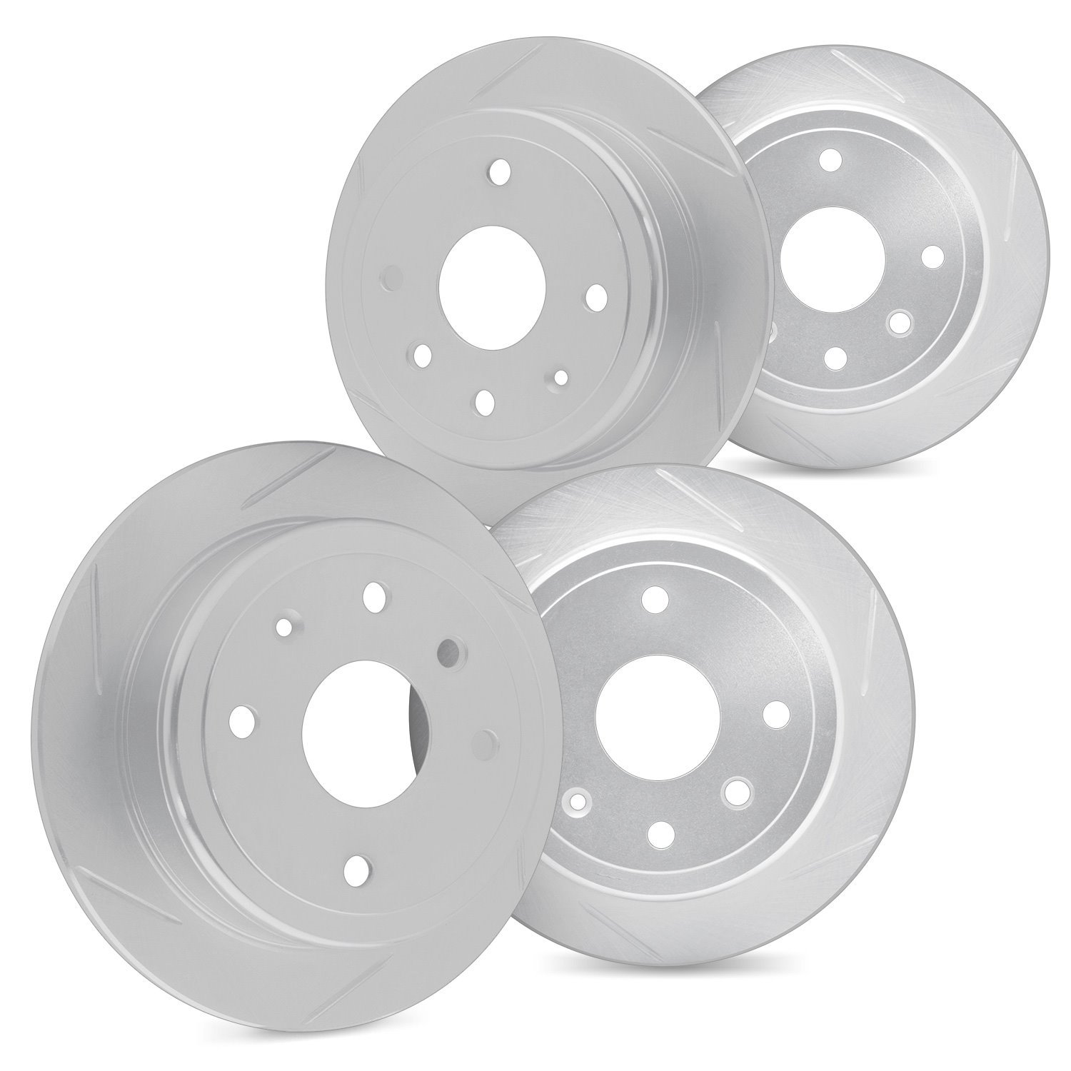 5004-27006 Slotted Brake Rotors [Silver], 1975-1987 Volvo, Position: Front and Rear
