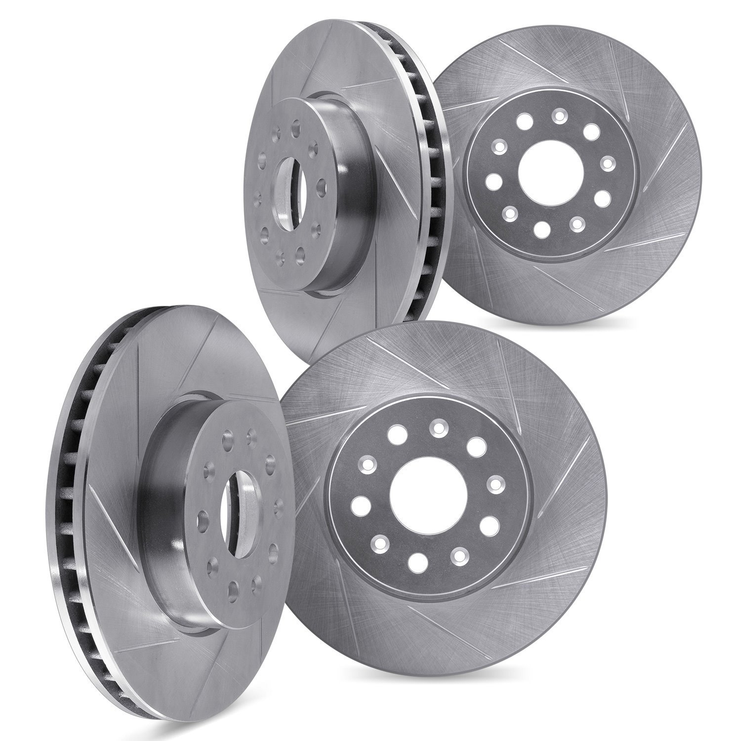 Slotted Brake Rotors [Silver], Fits Select Multiple Makes/Models