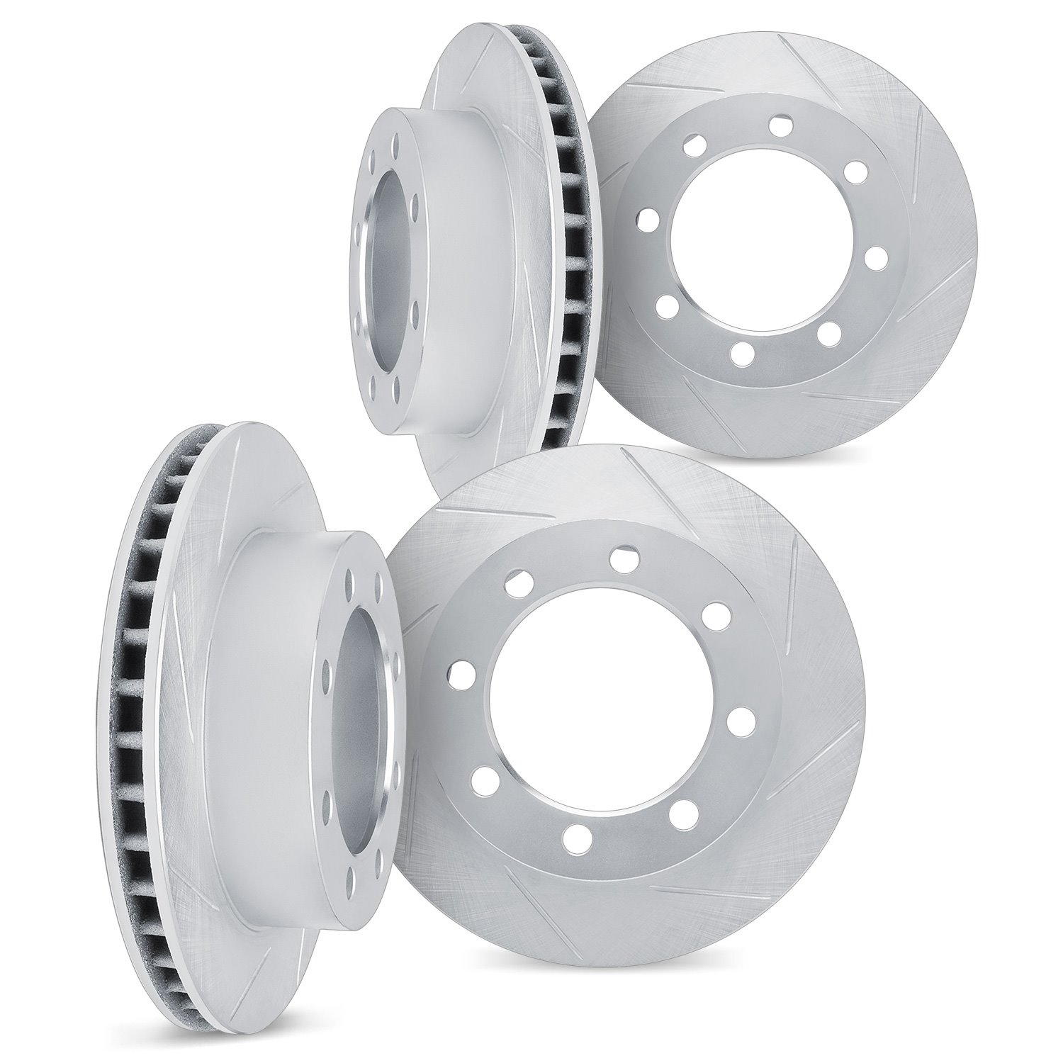 Slotted Brake Rotors [Silver], Fits Select GM