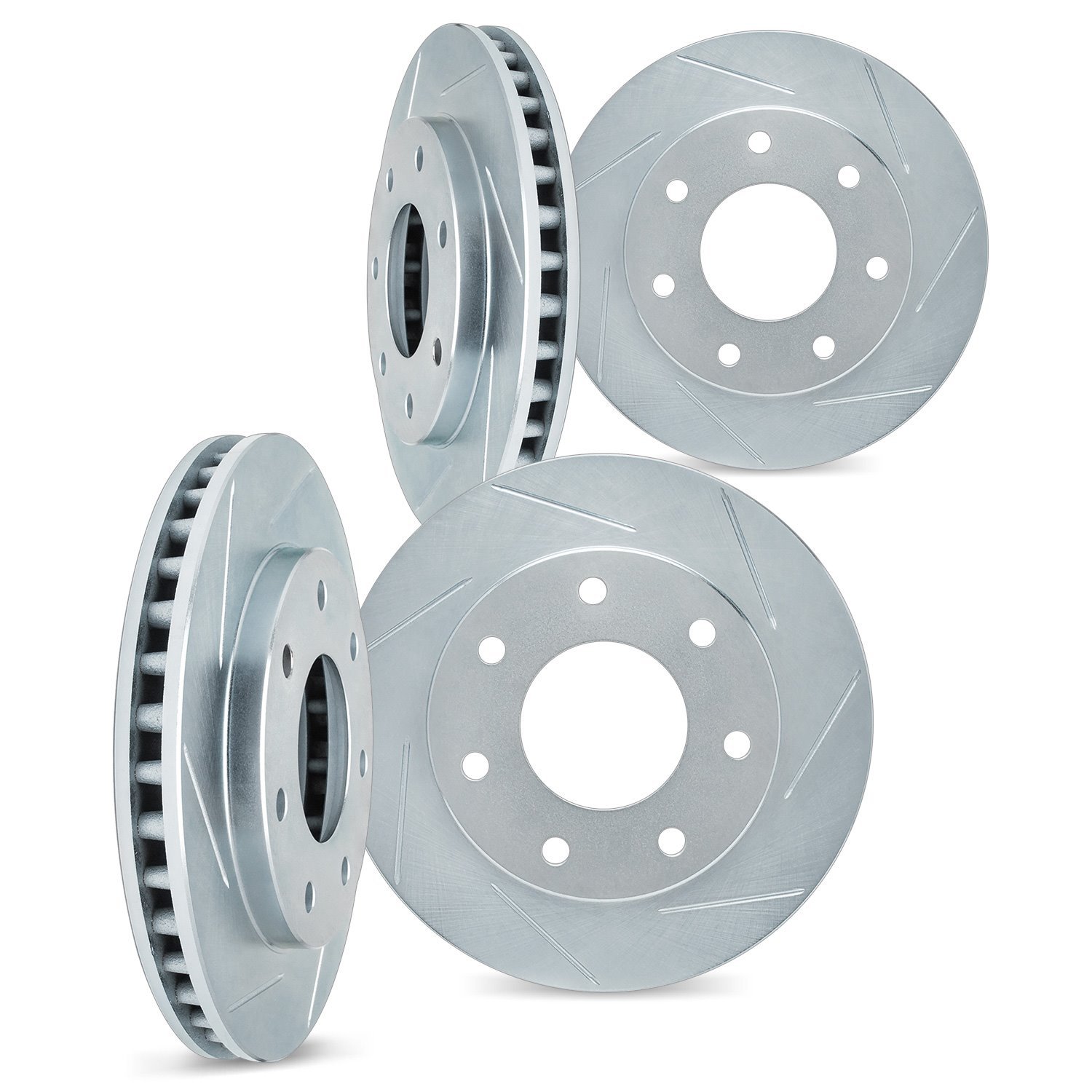 5004-54150 Slotted Brake Rotors [Silver], 2004-2008 Ford/Lincoln/Mercury/Mazda, Position: Front and Rear