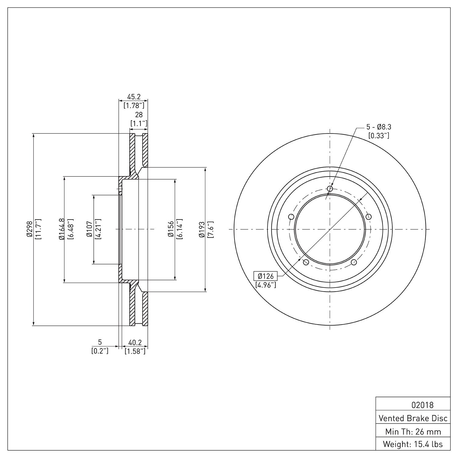 600-02018 Brake Rotor, 1986-1986 Porsche, Position: Front