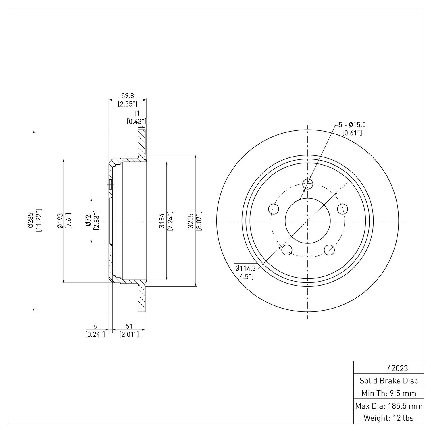 Brake Rotor, 1993-1998 Mopar