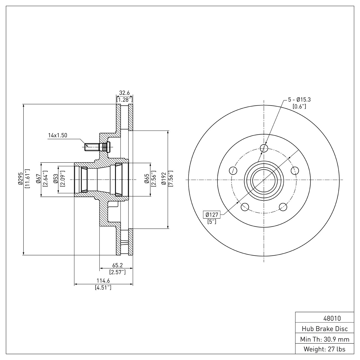 600-48010 Brake Rotor, 1988-1994 GM, Position: Front