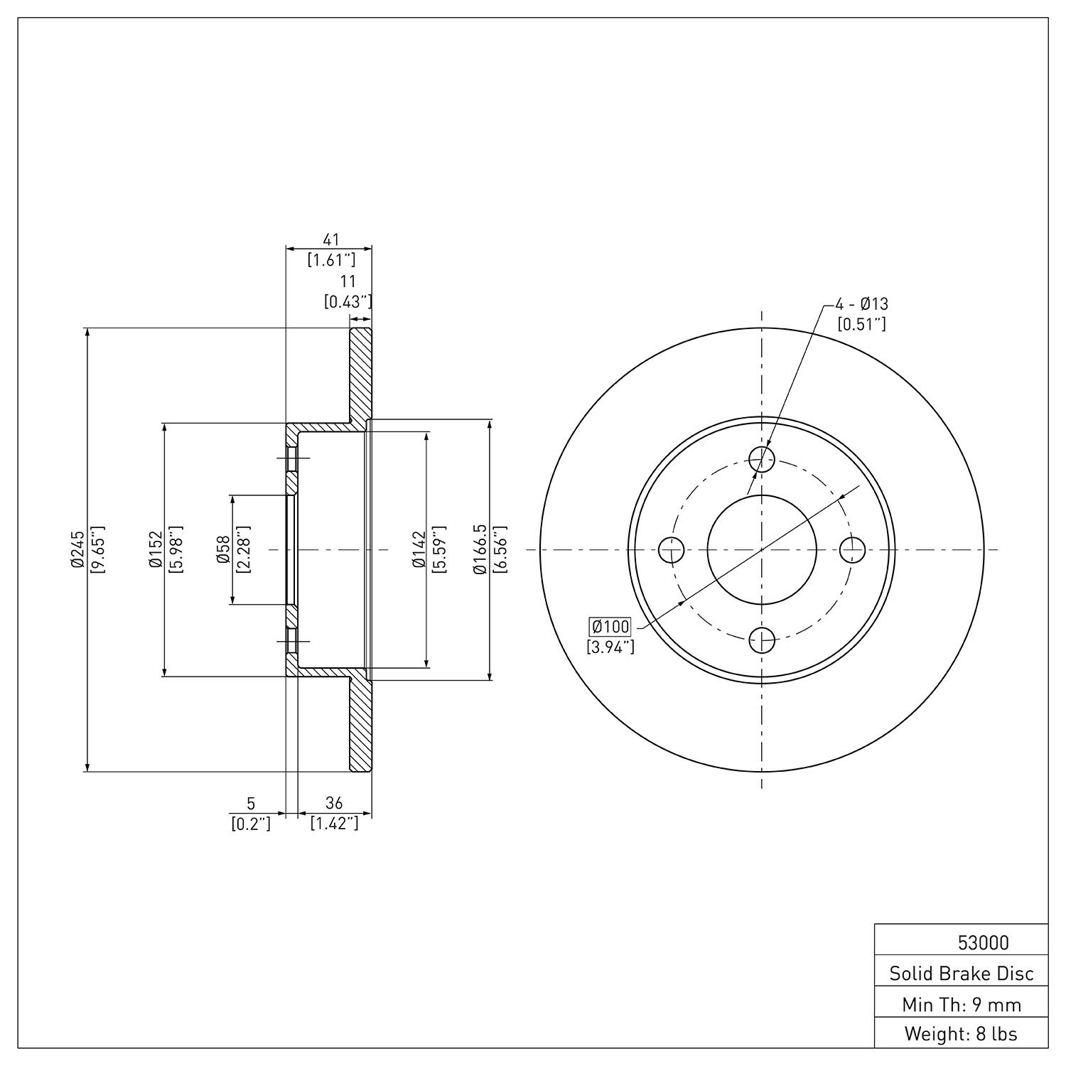 600-53000 Brake Rotor, 1991-1998 GM, Position: Rear