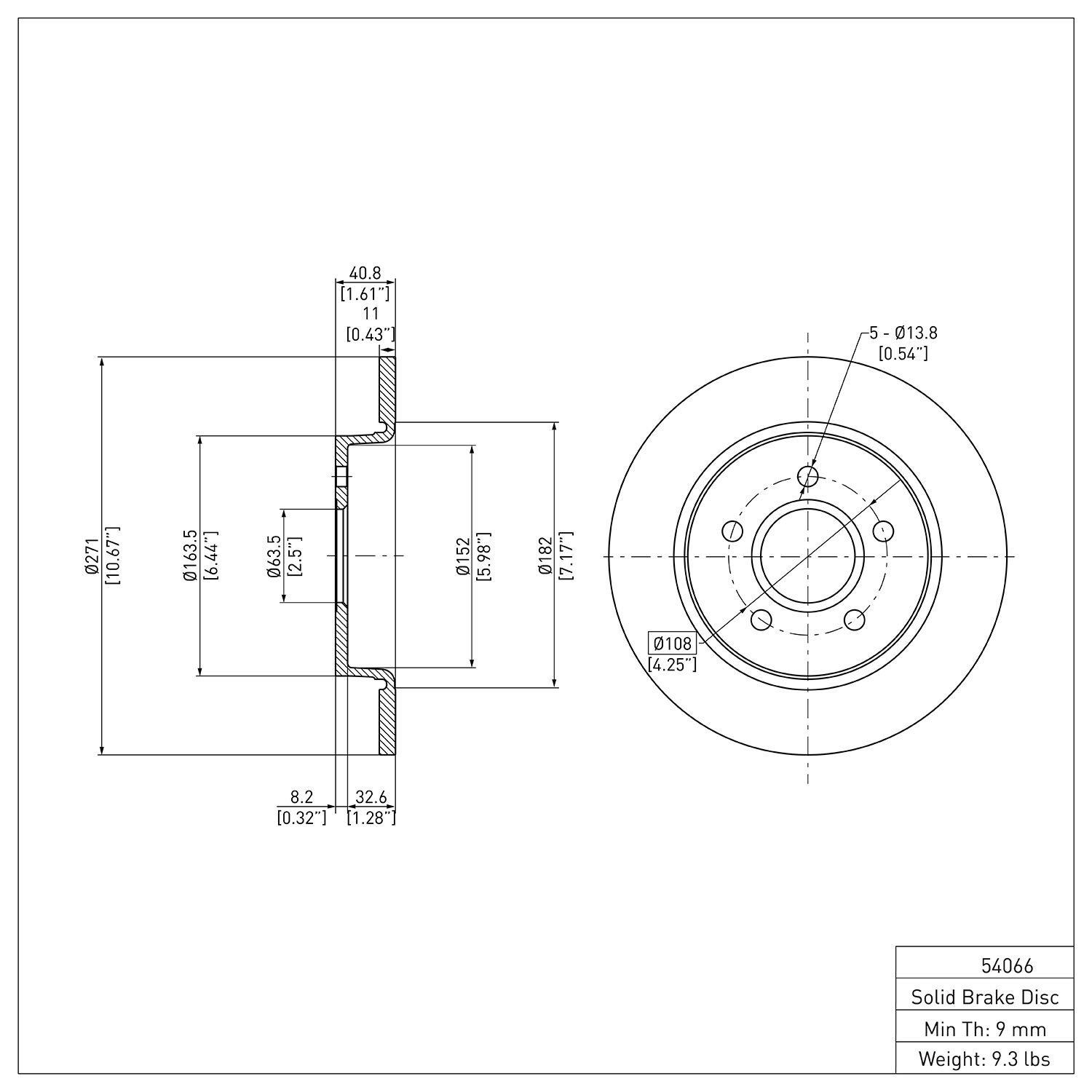 600-54066 Brake Rotor, 2012-2018 Ford/Lincoln/Mercury/Mazda, Position: Rear