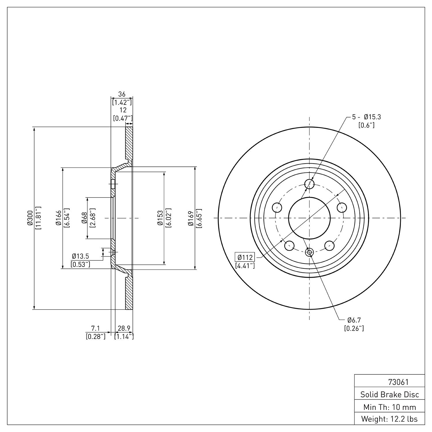 Brake Rotor, Fits Select Audi/Volkswagen