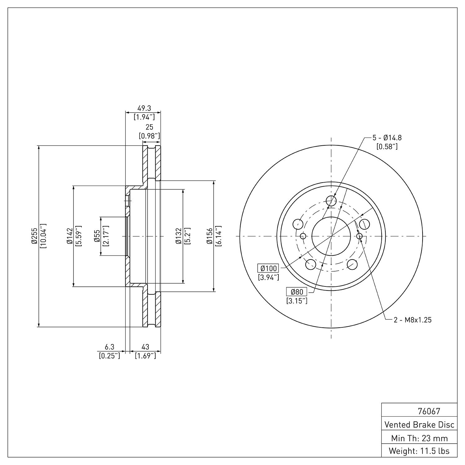 Brake Rotor, 1994-2000 Lexus/Toyota/Scion