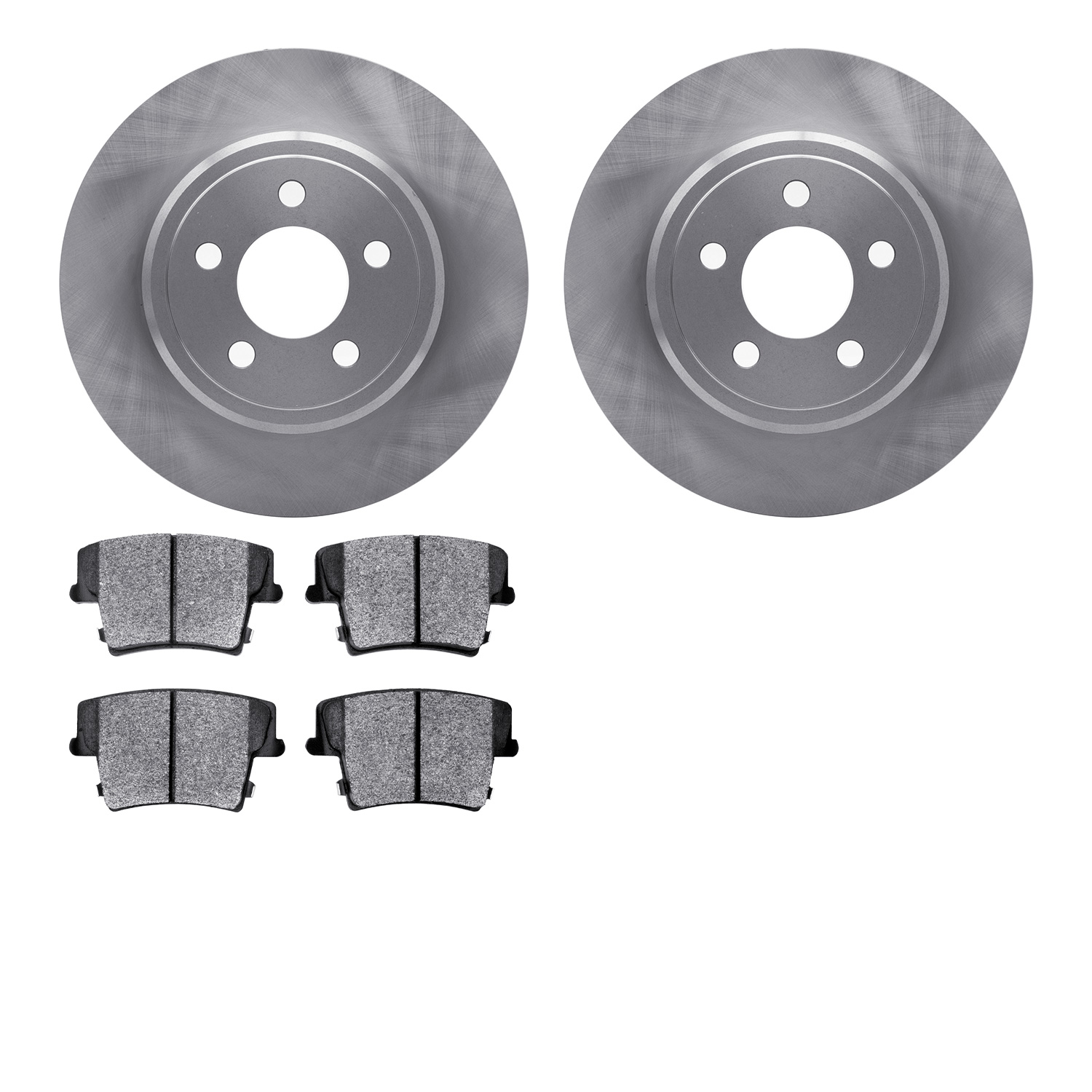6202-39095 Brake Rotors w/Heavy-Duty Brake Pads Kit, Fits Select Mopar, Position: Rear