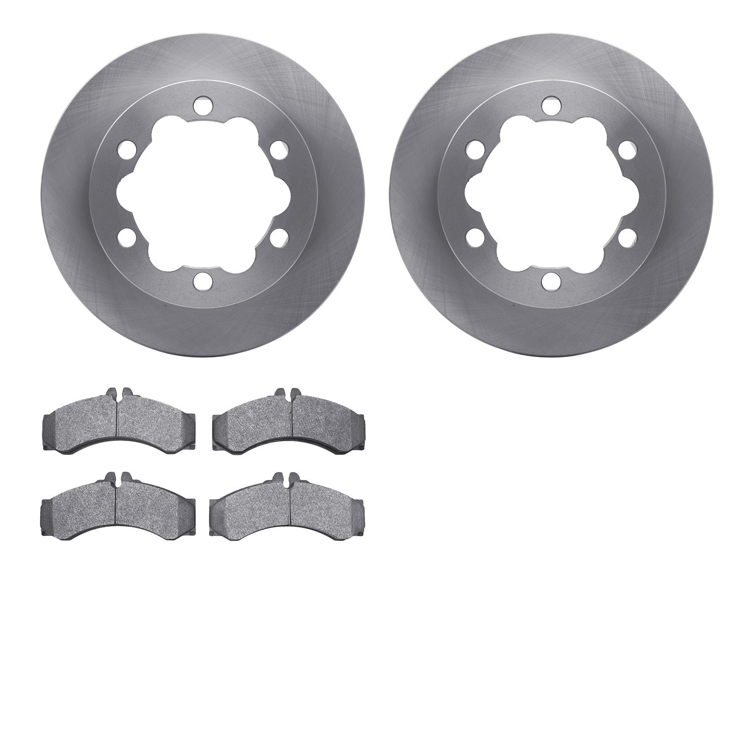 6202-40255 Brake Rotors w/Heavy-Duty Brake Pads Kit, 2002-2006 Multiple Makes/Models, Position: Rear