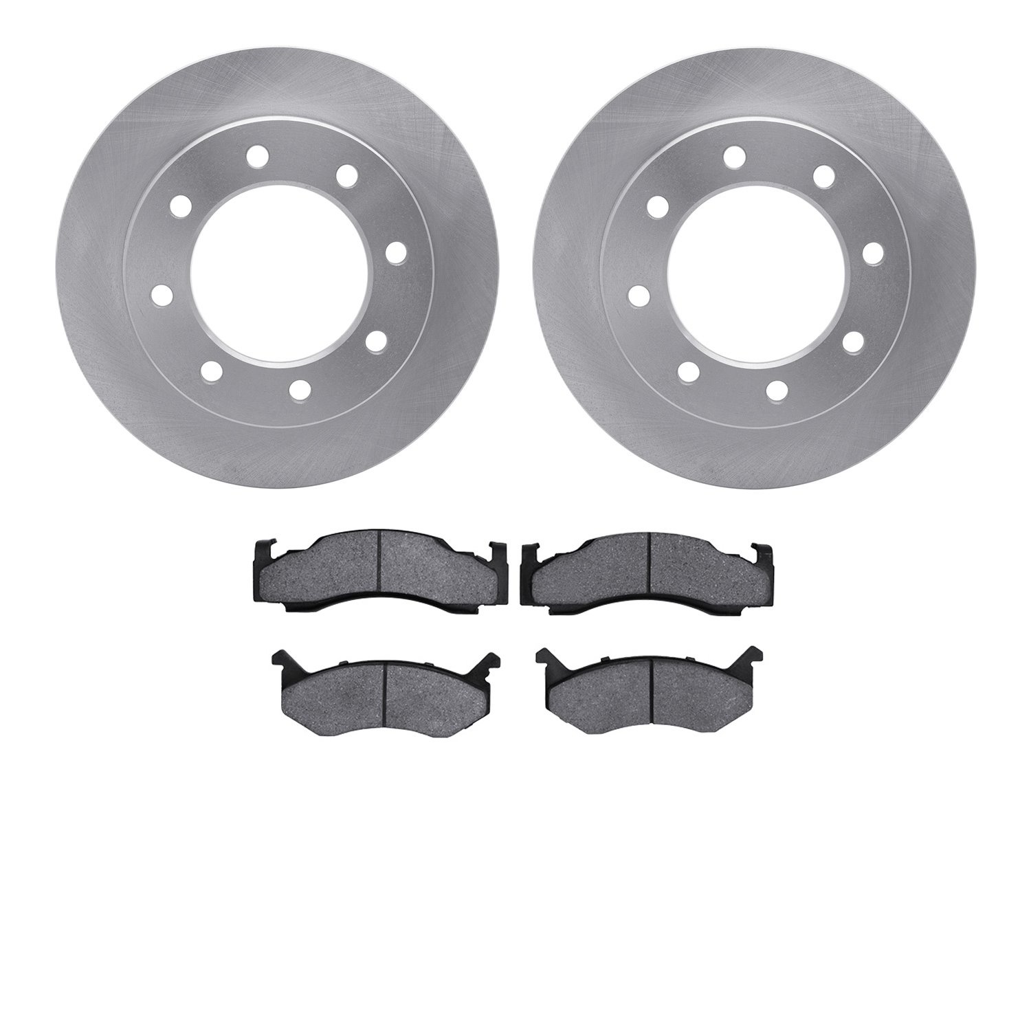 6202-40318 Brake Rotors w/Heavy-Duty Brake Pads Kit, 1973-1993 Mopar, Position: Front