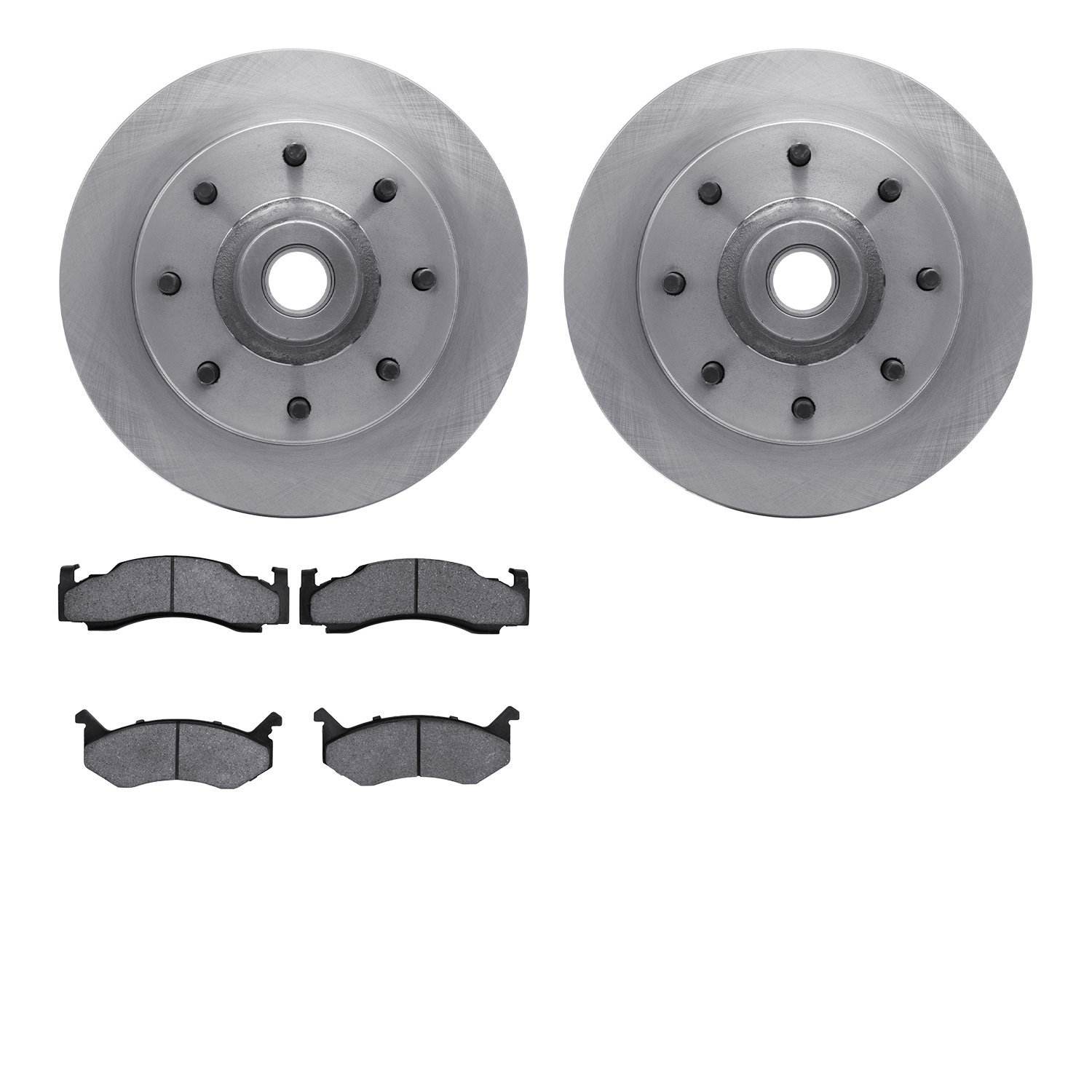 6202-40411 Brake Rotors w/Heavy-Duty Brake Pads Kit, 1978-1981 Mopar, Position: Front