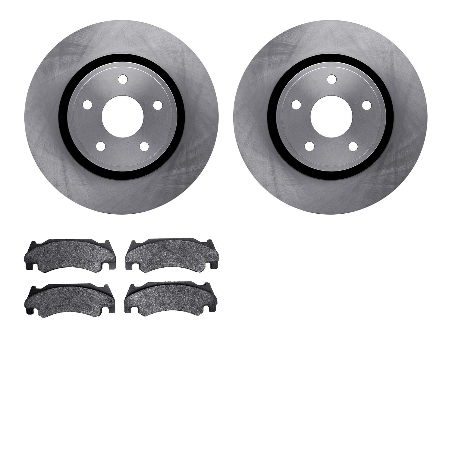 6202-40466 Brake Rotors w/Heavy-Duty Brake Pads Kit, 2005-2006 Mopar, Position: Front