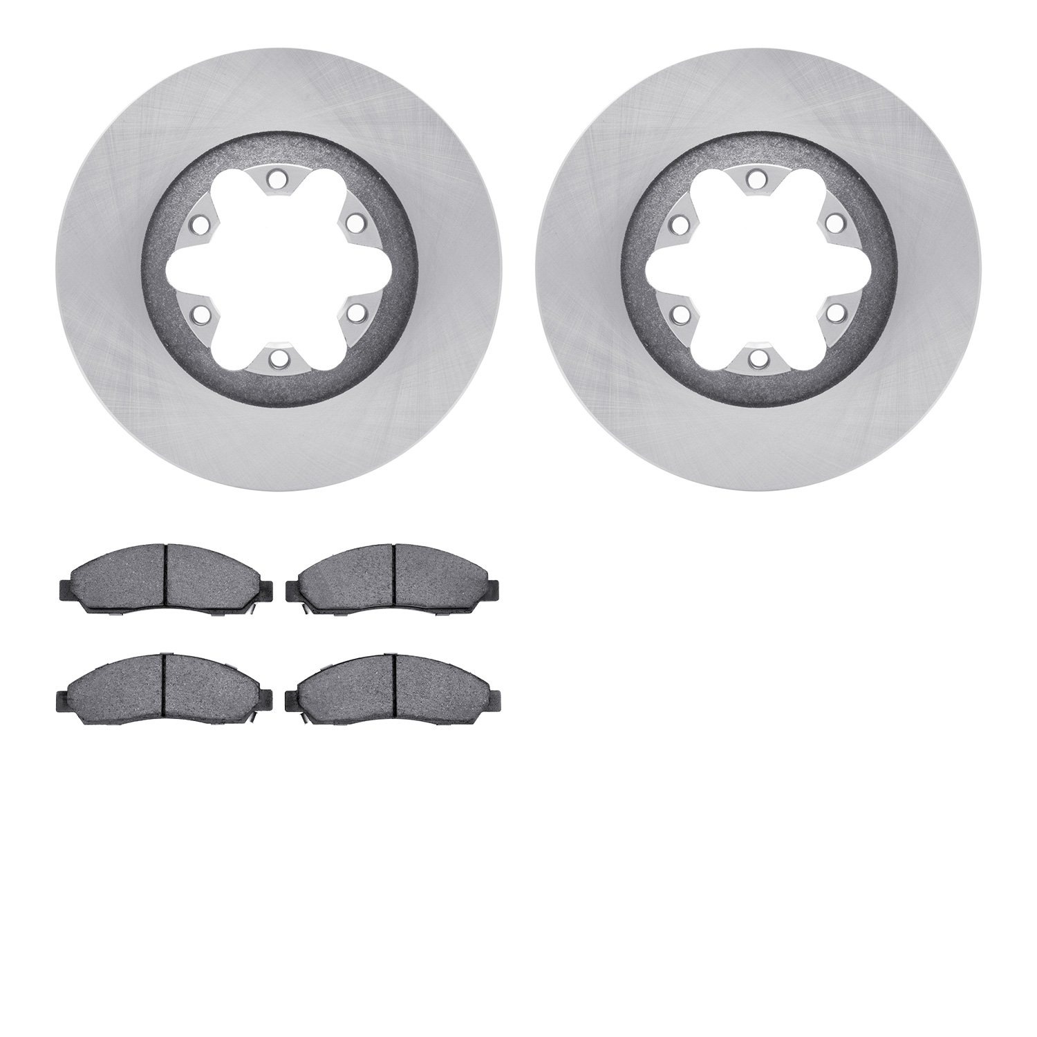 6202-48055 Brake Rotors w/Heavy-Duty Brake Pads Kit, 2004-2008 GM, Position: Front