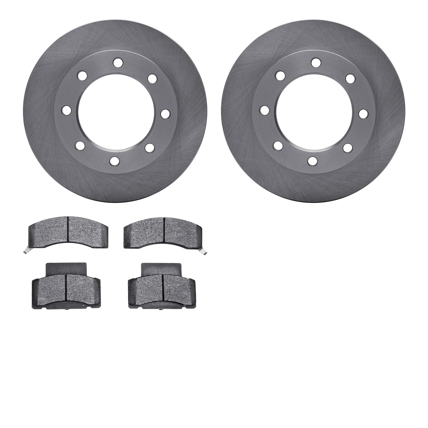 6202-48087 Brake Rotors w/Heavy-Duty Brake Pads Kit, 1990-2000 GM, Position: Front