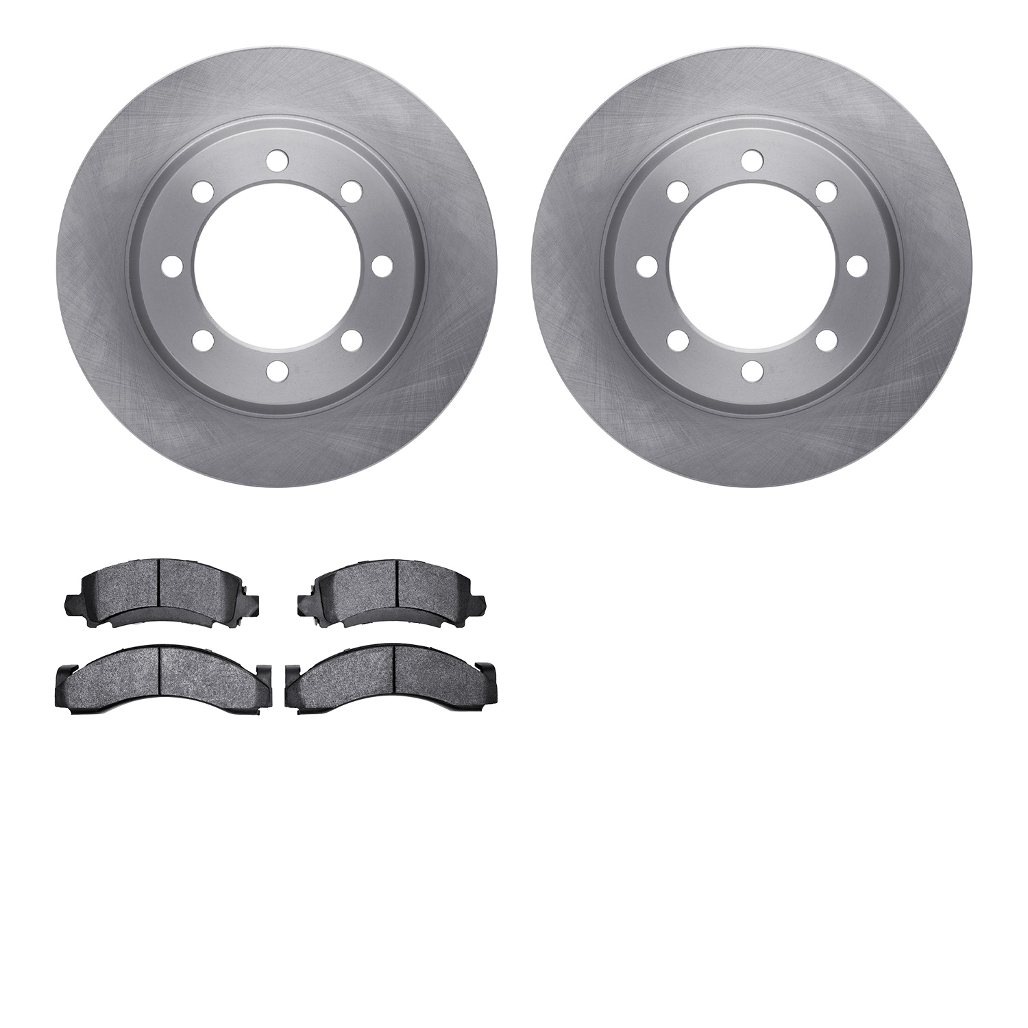 6202-48144 Brake Rotors w/Heavy-Duty Brake Pads Kit, 1976-1996 GM, Position: Front