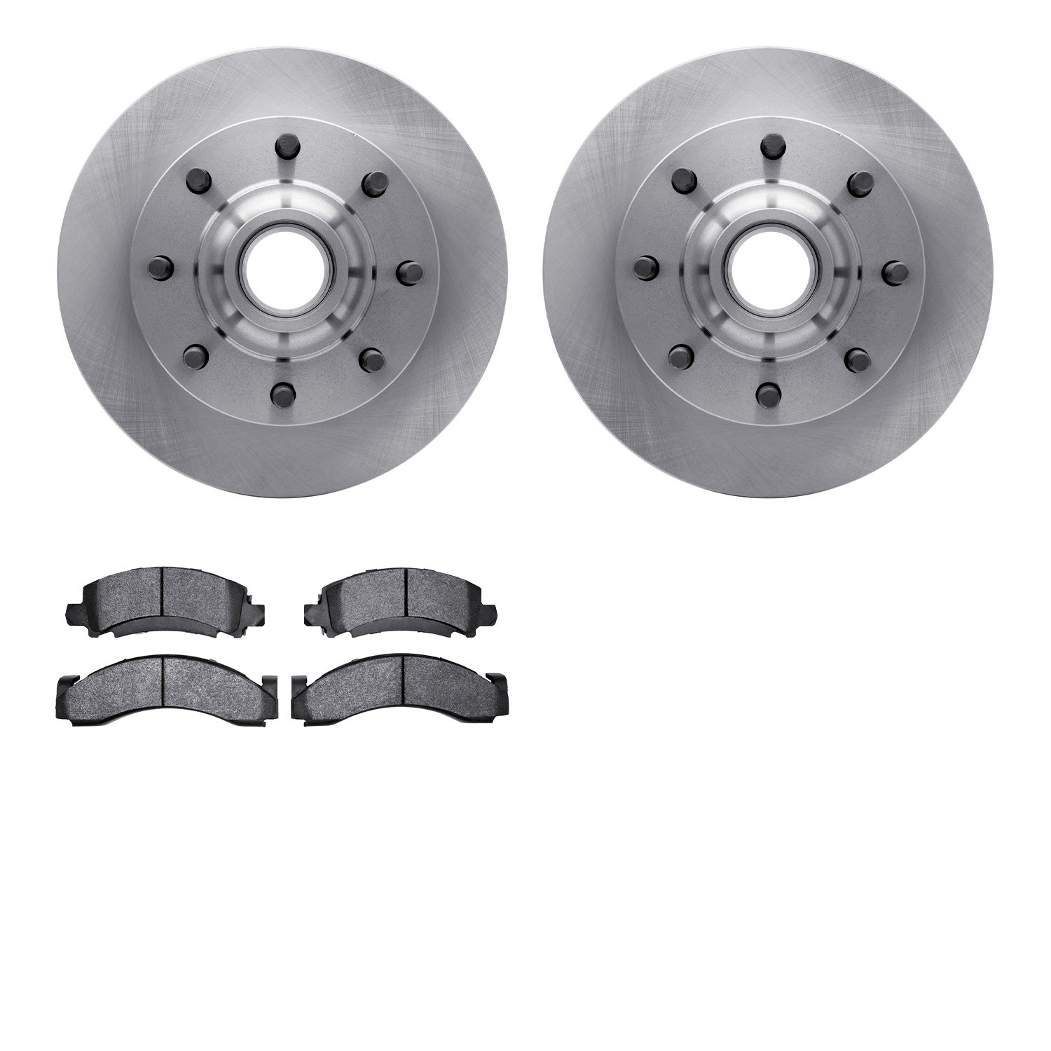 6202-48192 Brake Rotors w/Heavy-Duty Brake Pads Kit, 1993-2005 Multiple Makes/Models, Position: Front