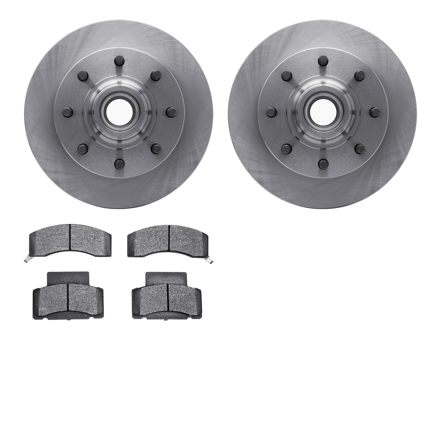 6202-48255 Brake Rotors w/Heavy-Duty Brake Pads Kit, 2001-2002 GM, Position: Front