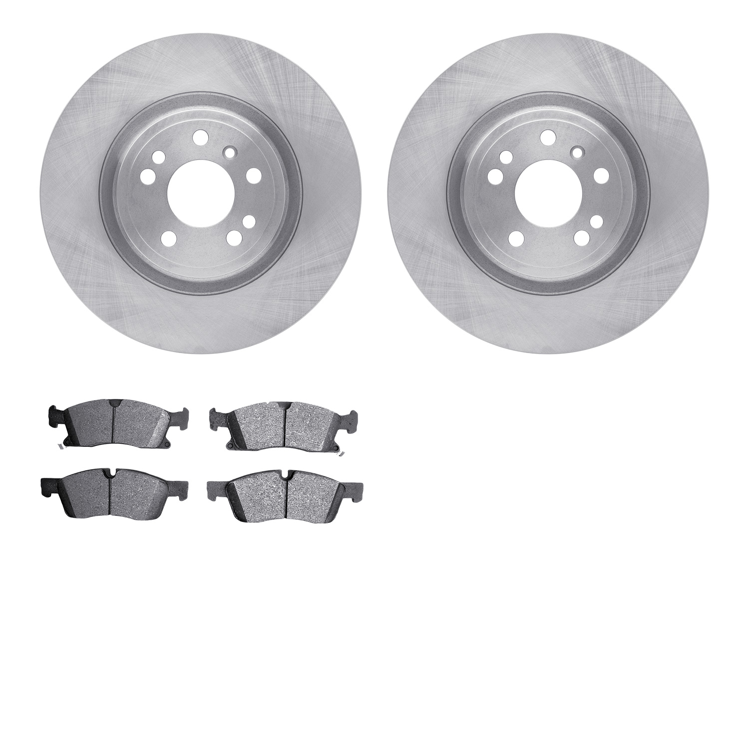 6202-63001 Brake Rotors w/Heavy-Duty Brake Pads Kit, 2012-2018 Mercedes-Benz, Position: Front