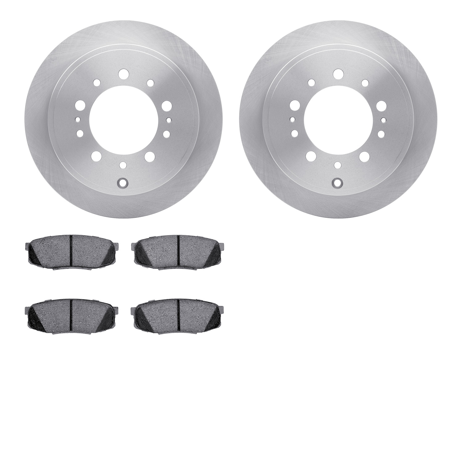 6202-76016 Brake Rotors w/Heavy-Duty Brake Pads Kit, Fits Select Lexus/Toyota/Scion, Position: Rear